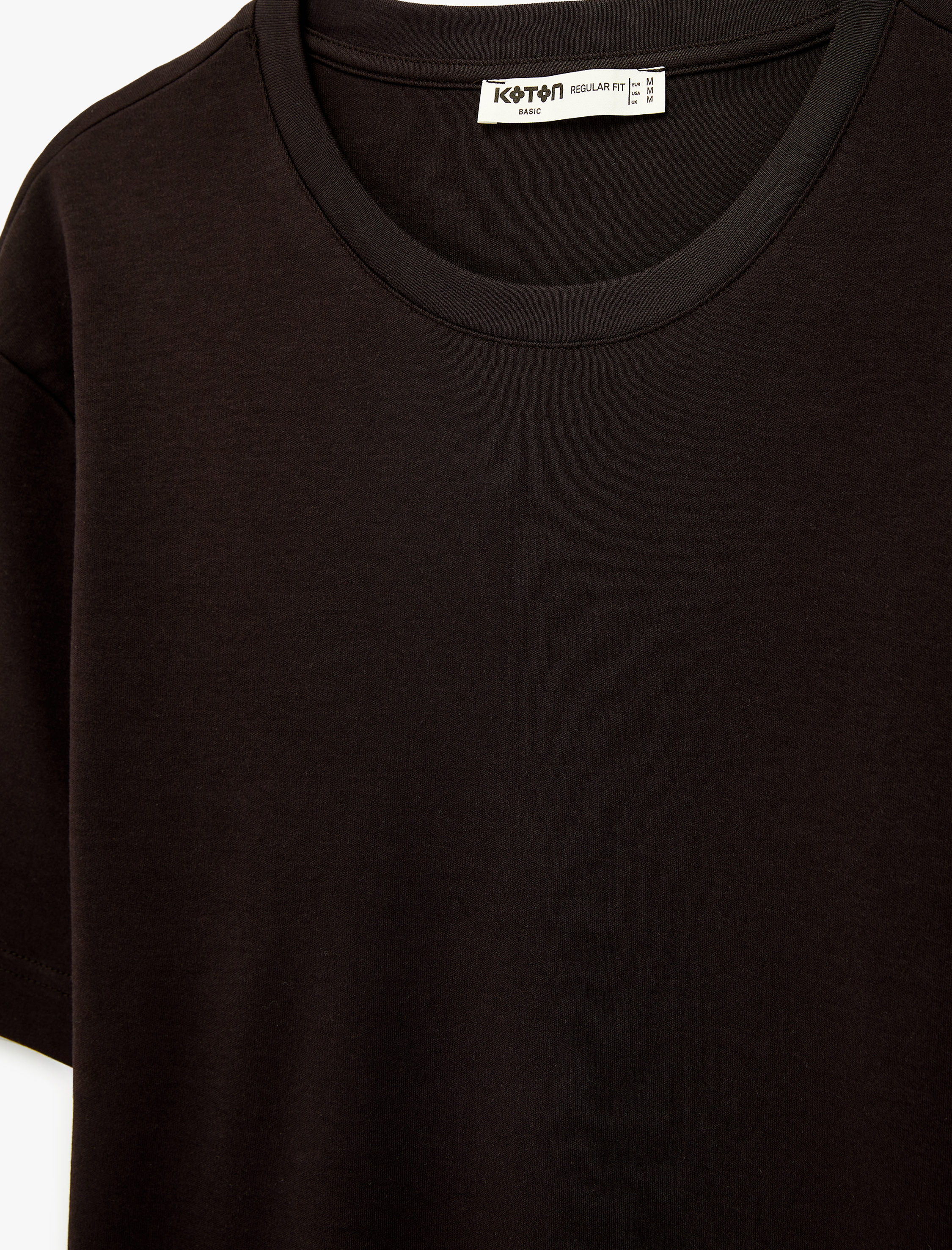   Regular Fit Kısa Kollu Pamuklu Bisiklet Yaka Tişört