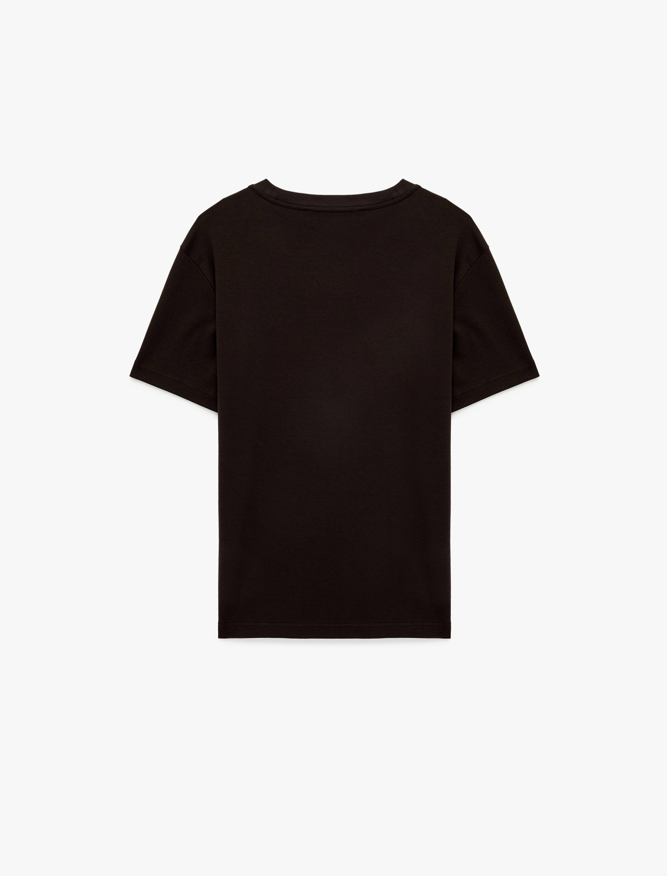   Regular Fit Kısa Kollu Pamuklu Bisiklet Yaka Tişört