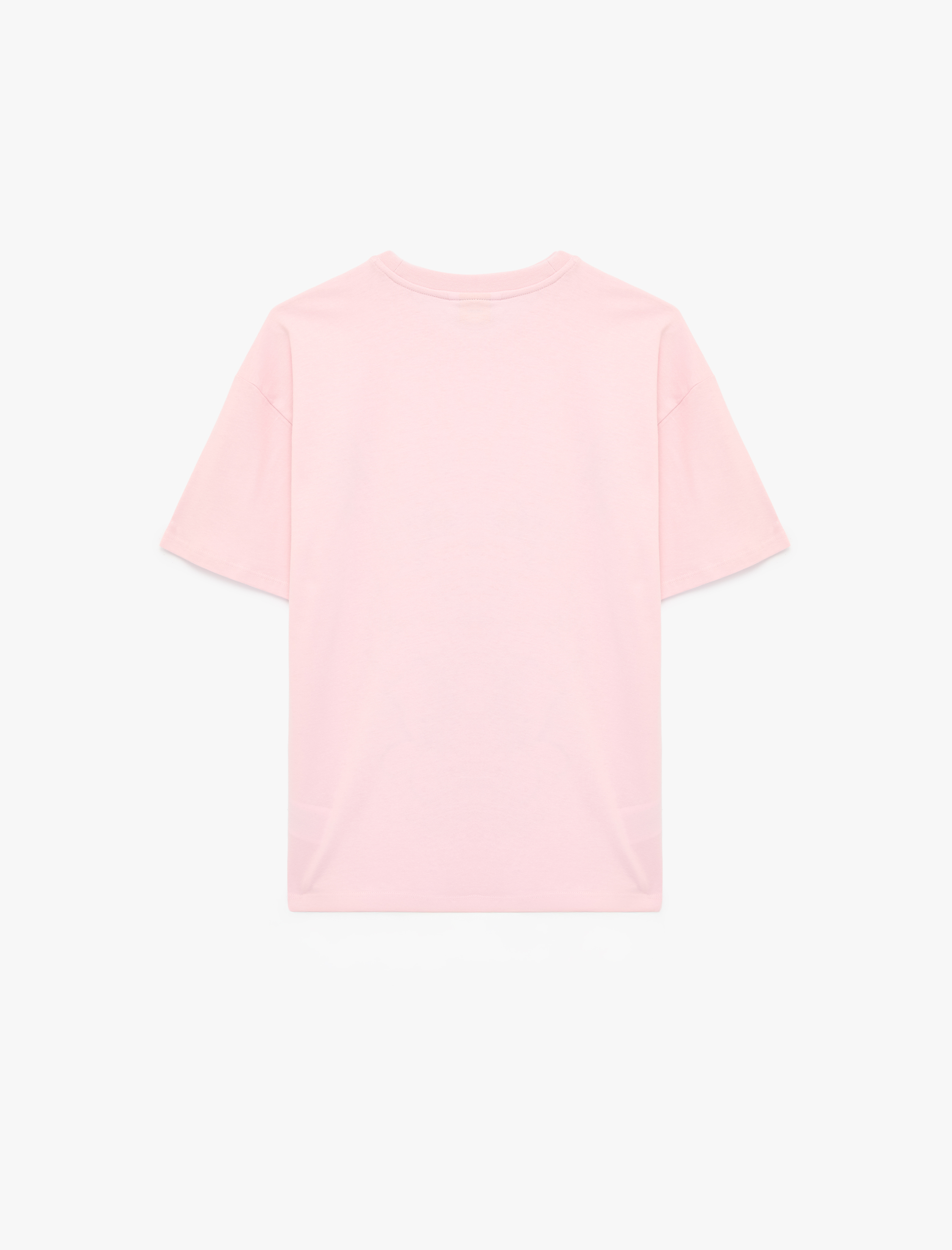   Stitch Baskılı Rahat Kalıp Kısa Kollu Bisiklet Yaka Lisanslı Tişört