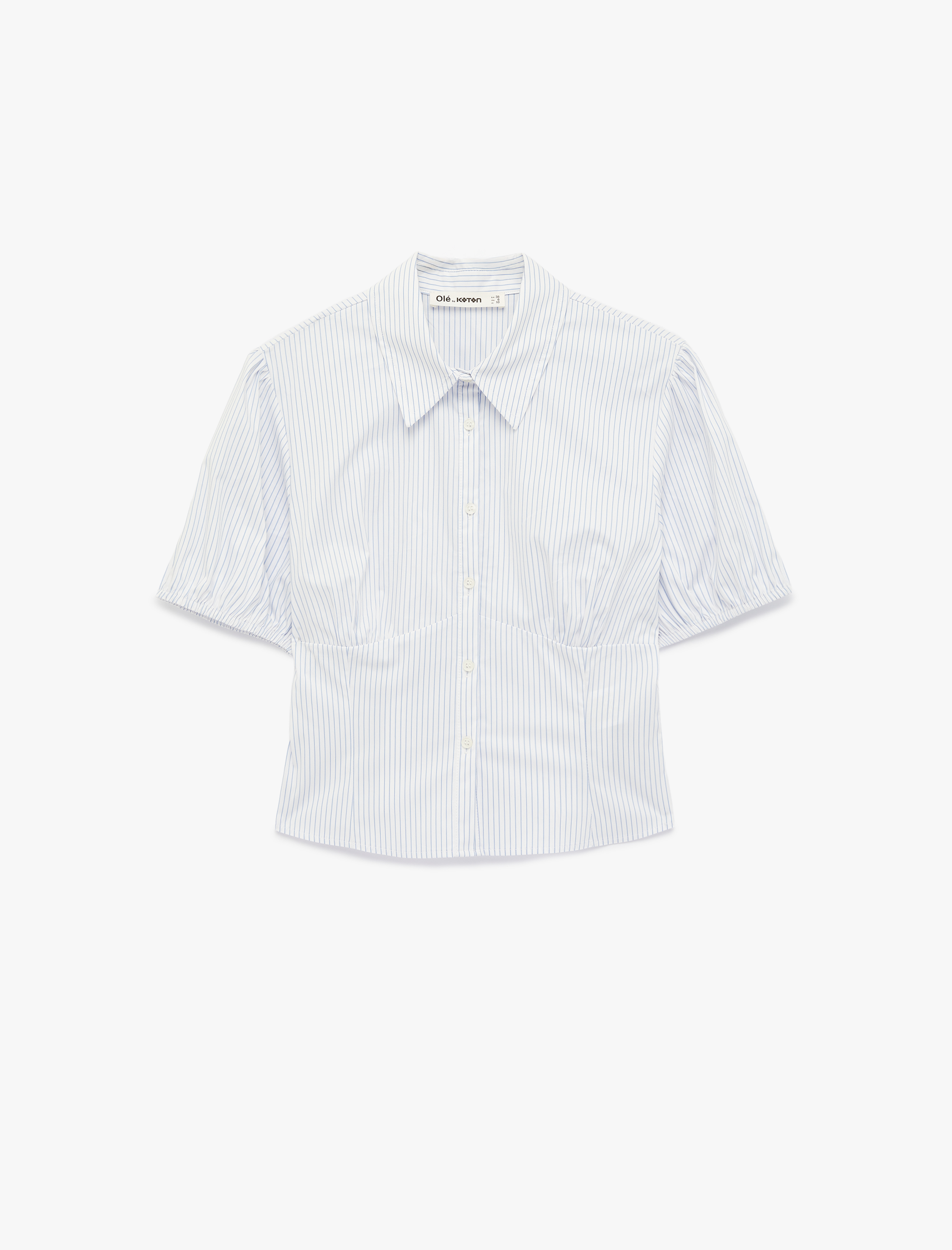   Pamuklu Slim Fit Kısa Kollu Çizgili Gömlek