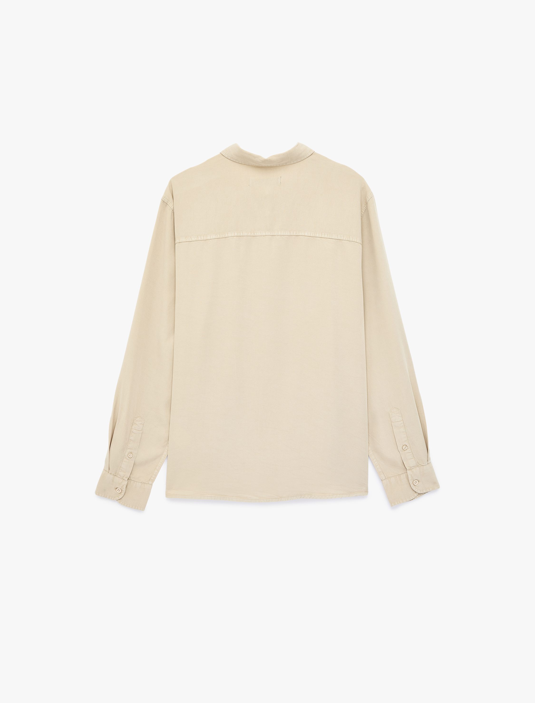   Regular Fit Düğmeli Uzun Kollu Klasik Yaka Gömlek