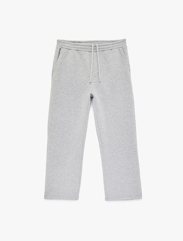  Şardonlu Cepli Rahat Kalıp Beli Bağcıklı Eşofman Altı