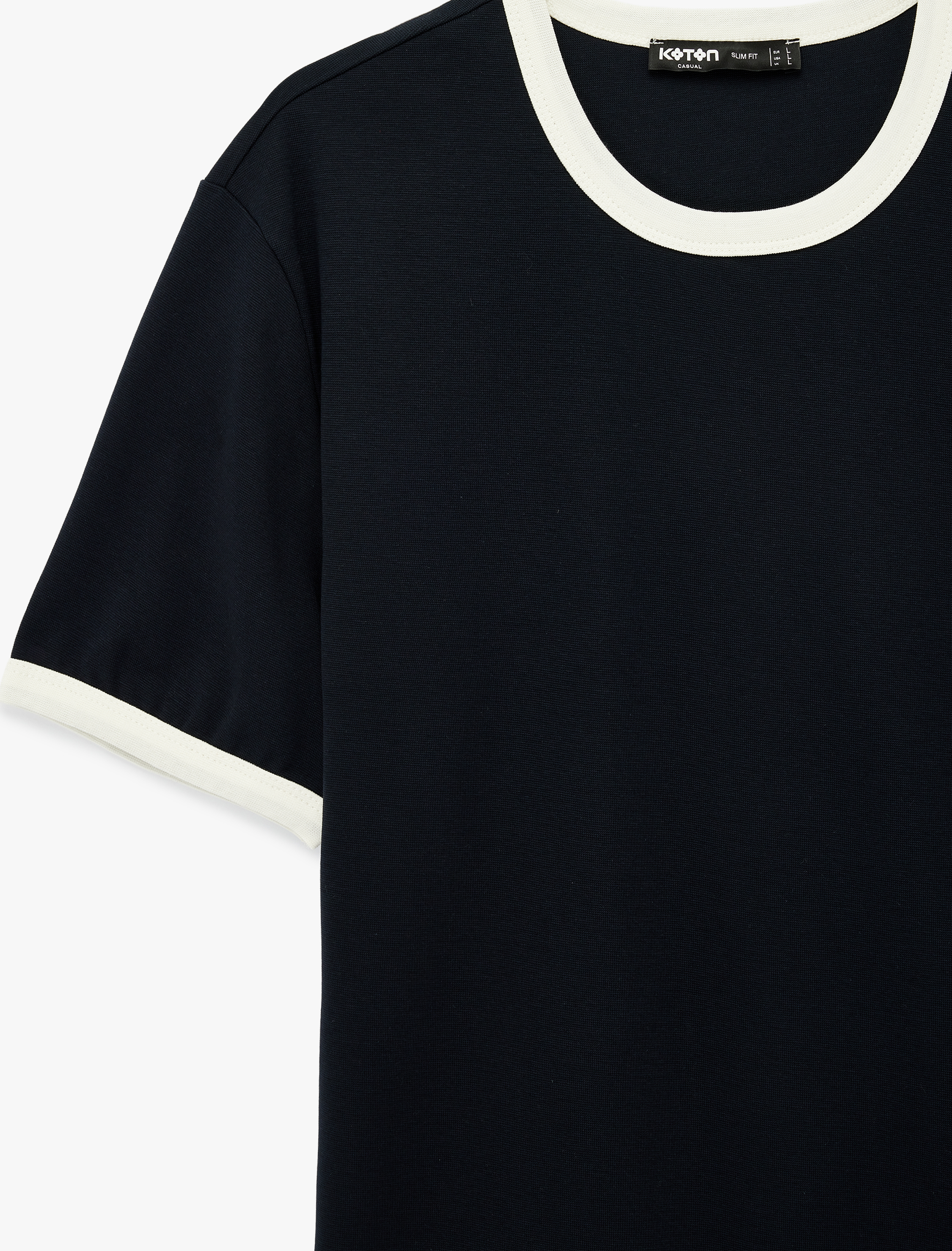   Kısa Kollu Biyeli Pamuklu Bisiklet Yaka Slim Fit Tişört