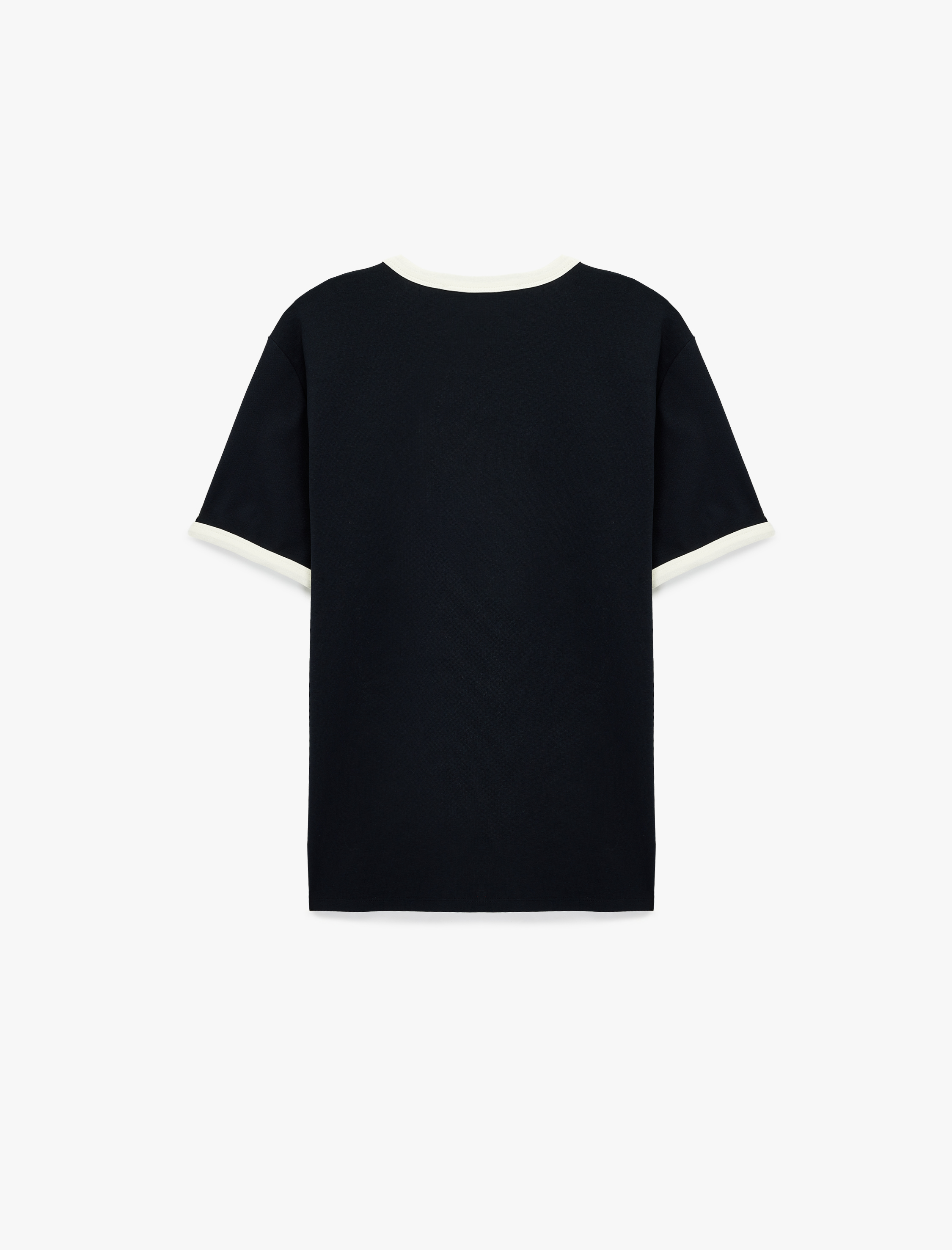   Kısa Kollu Biyeli Pamuklu Bisiklet Yaka Slim Fit Tişört