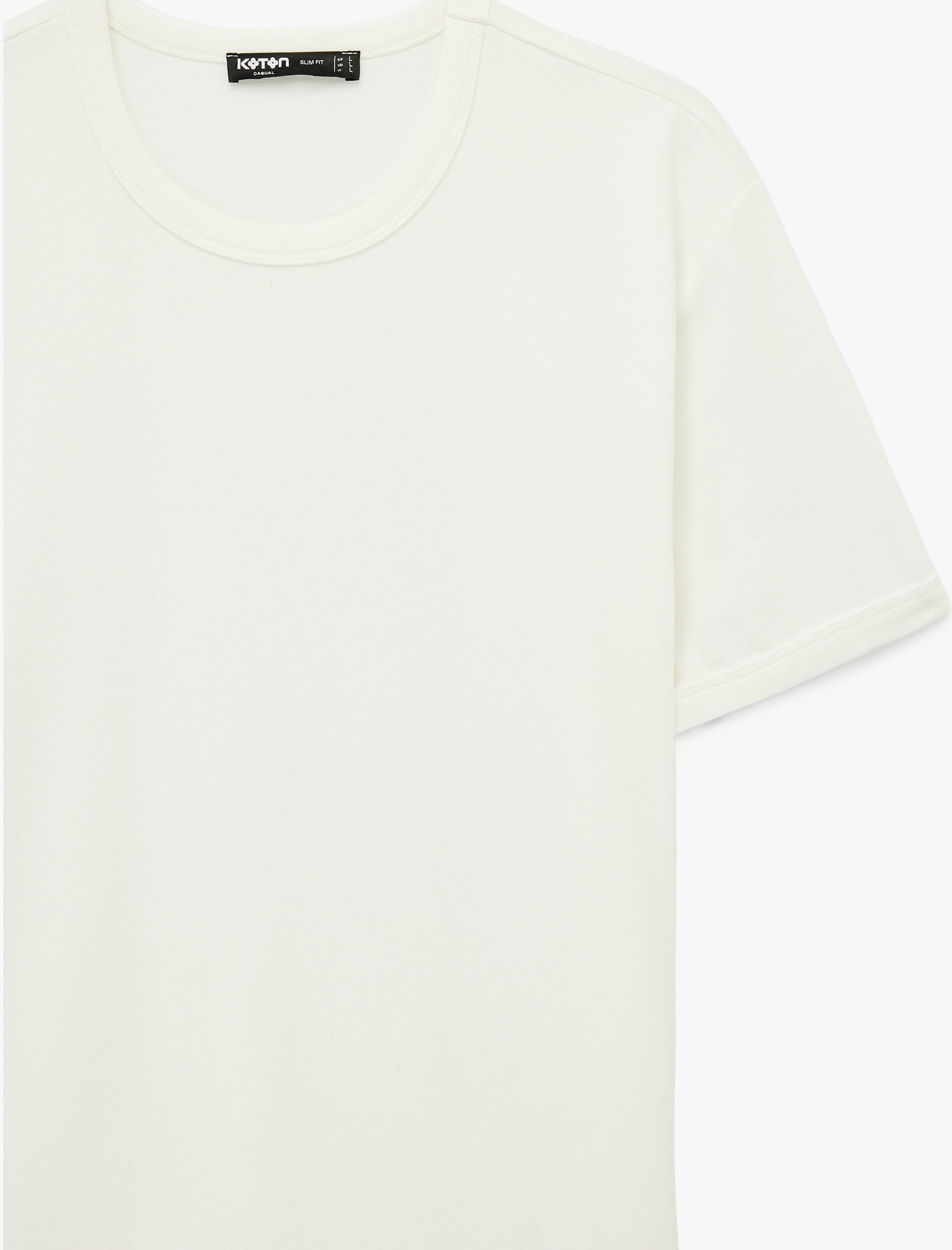   Kısa Kollu Biyeli Pamuklu Bisiklet Yaka Slim Fit Tişört