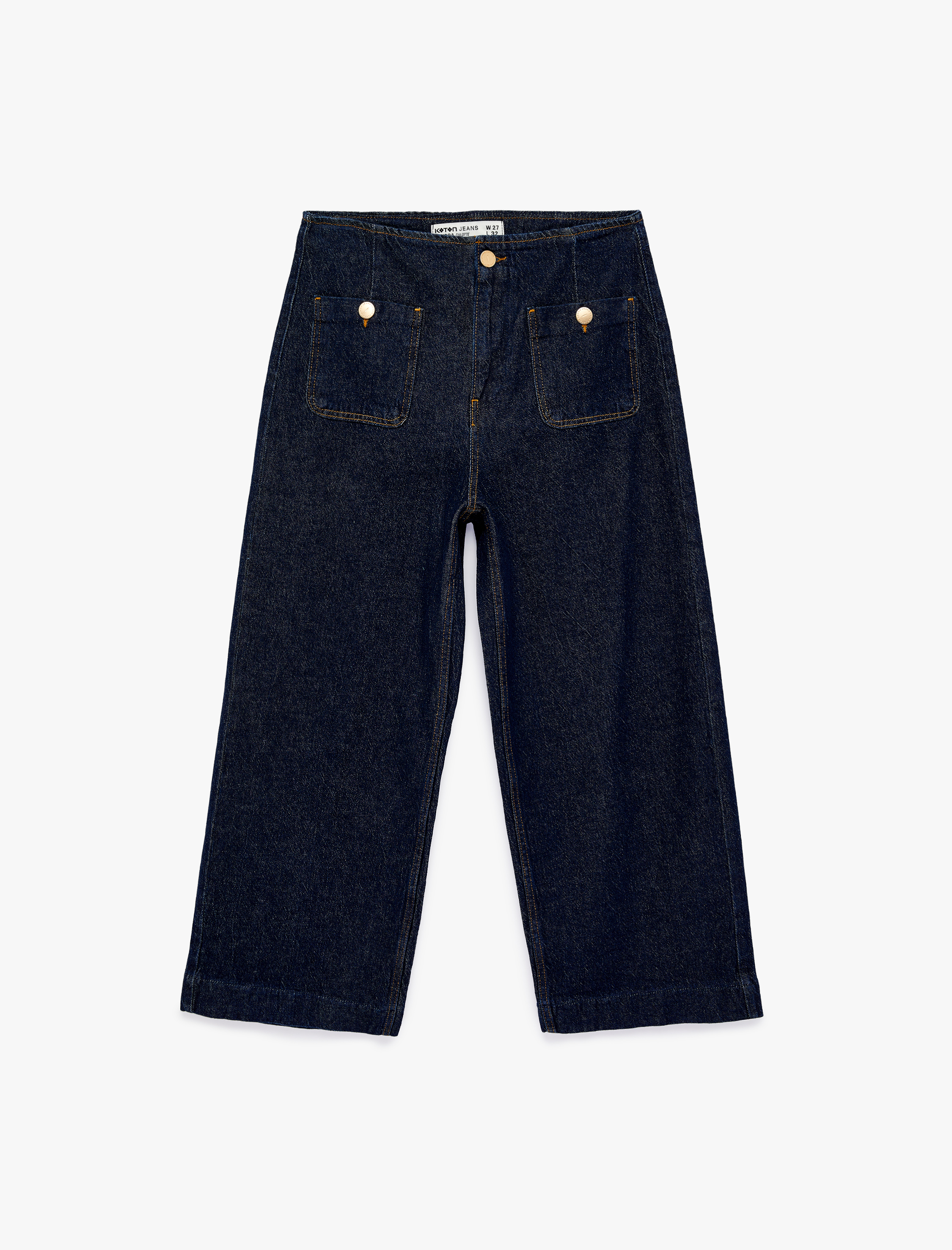   Pamuklu Cepli Normal Bel Culotte Pantolon - Culotte Jeans