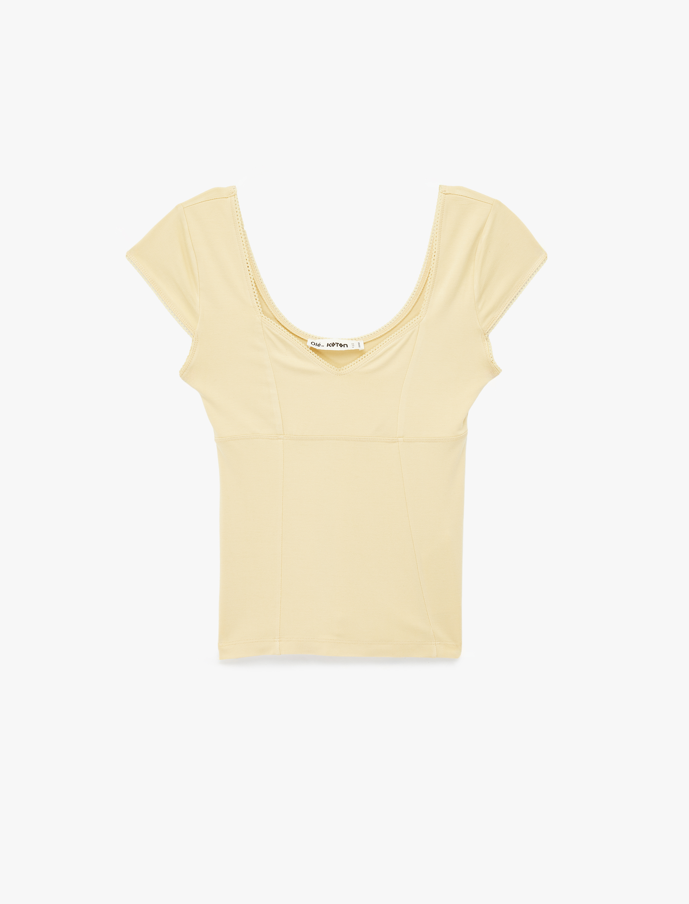   Slim Fit Kısa Kollu V Yaka Viskon Tişört