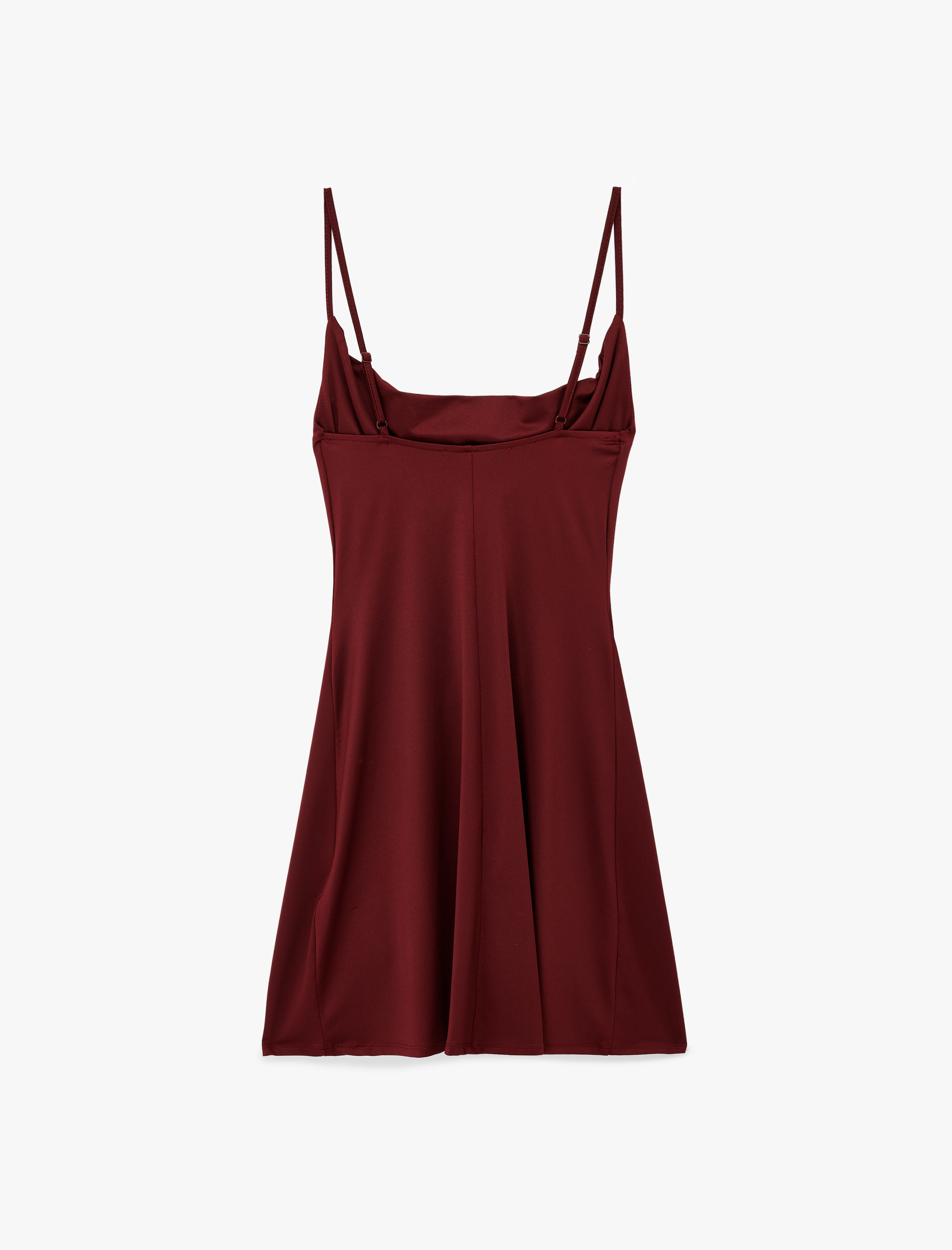   Slim Fit Degaje Yaka İnce Askılı Mini Elbise