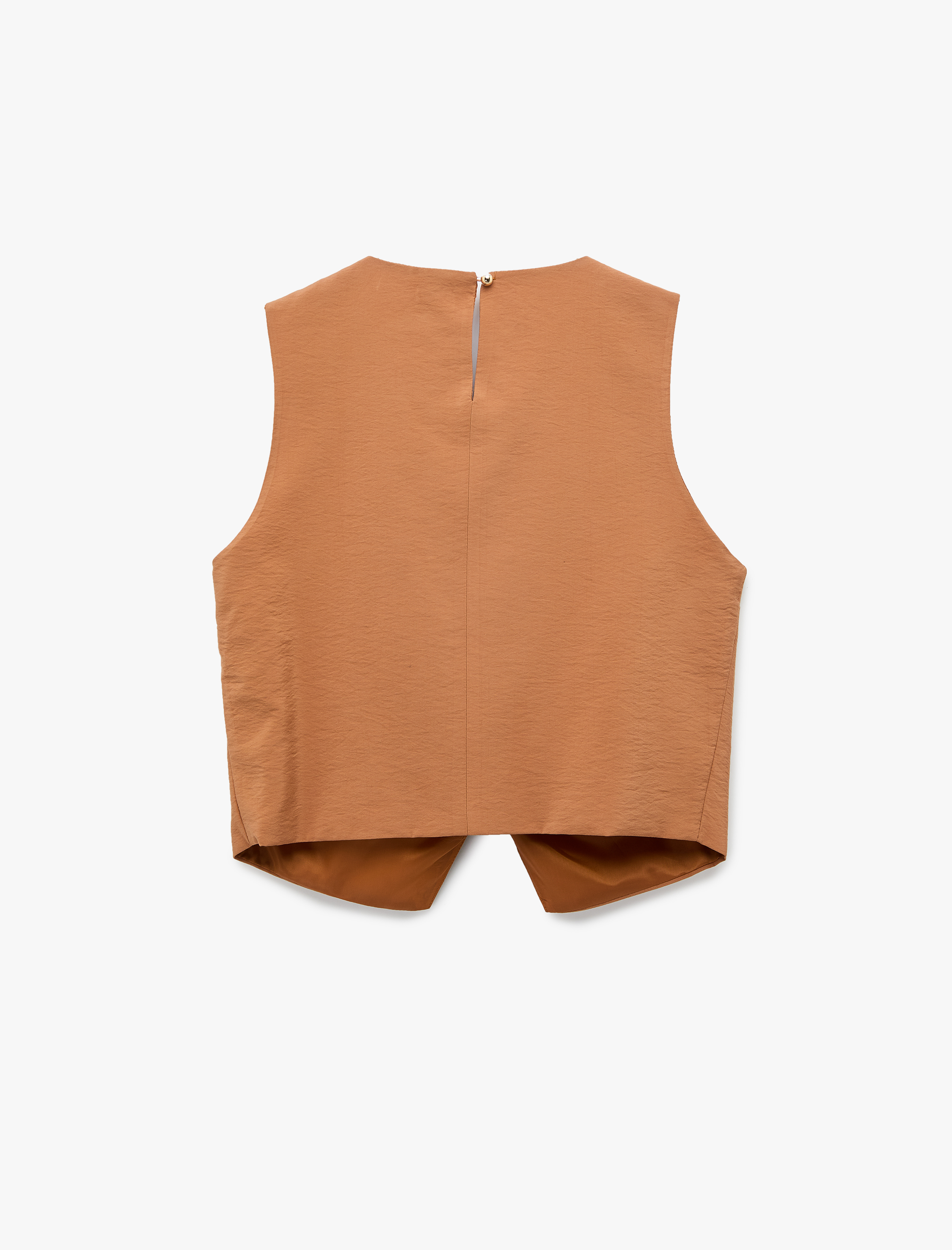   Aksesuar Düğme Detaylı Bisiklet Yaka Asimetrik Yelek