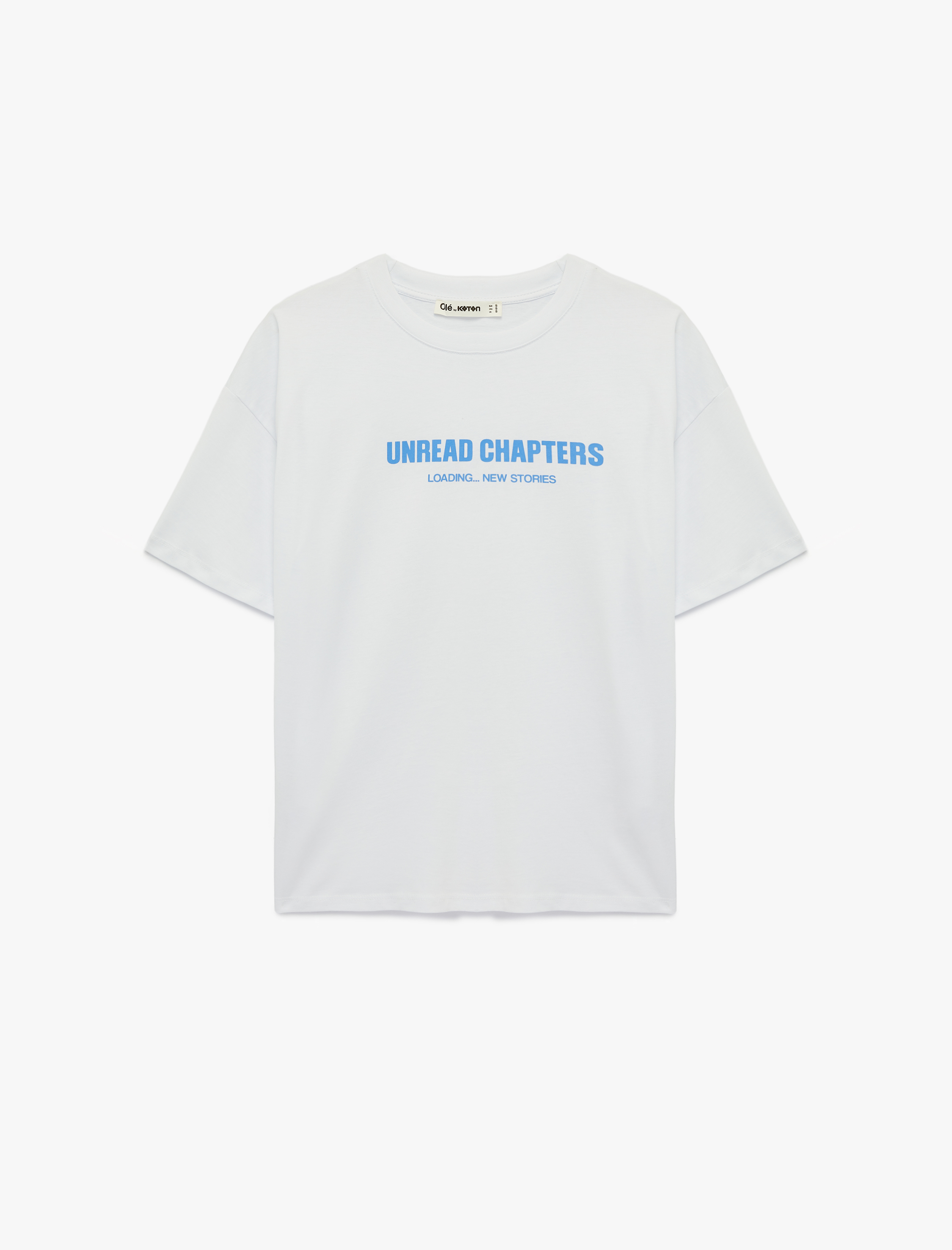   Rahat Kesim Kısa Kollu Bisiklet Yaka Baskılı Tişört