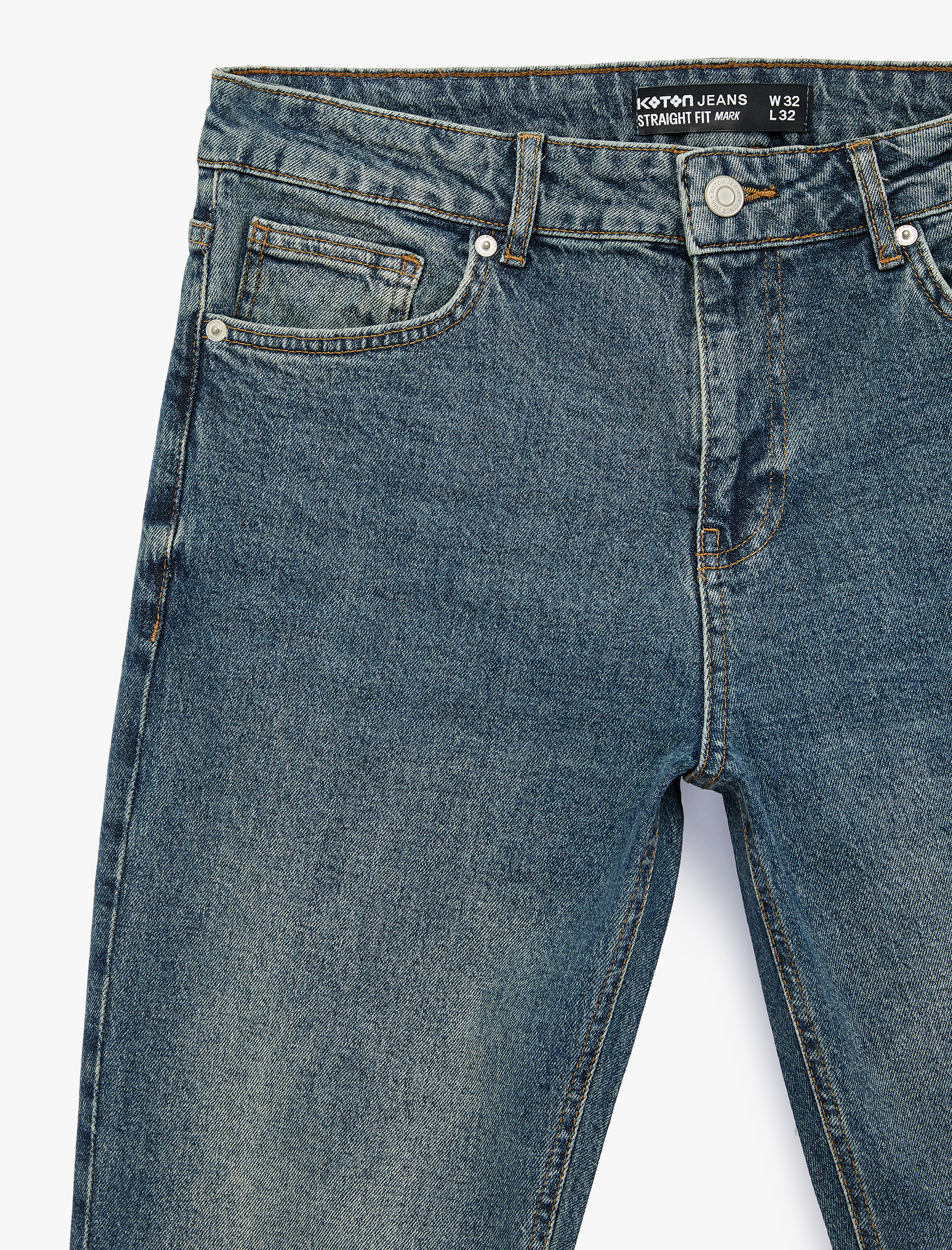   Normal Bel Düz Paça Straight Fit Jean Pantolon - Mark Jean