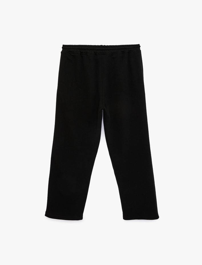  Beli Bağcıklı Cepli Rahat Kalıp Geniş Paça Spor Eşofman Altı