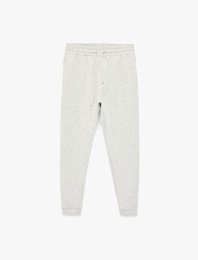 Lastikli Paça Scuba Cepli Beli Bağcıklı Jogger Spor Eşofman Altı