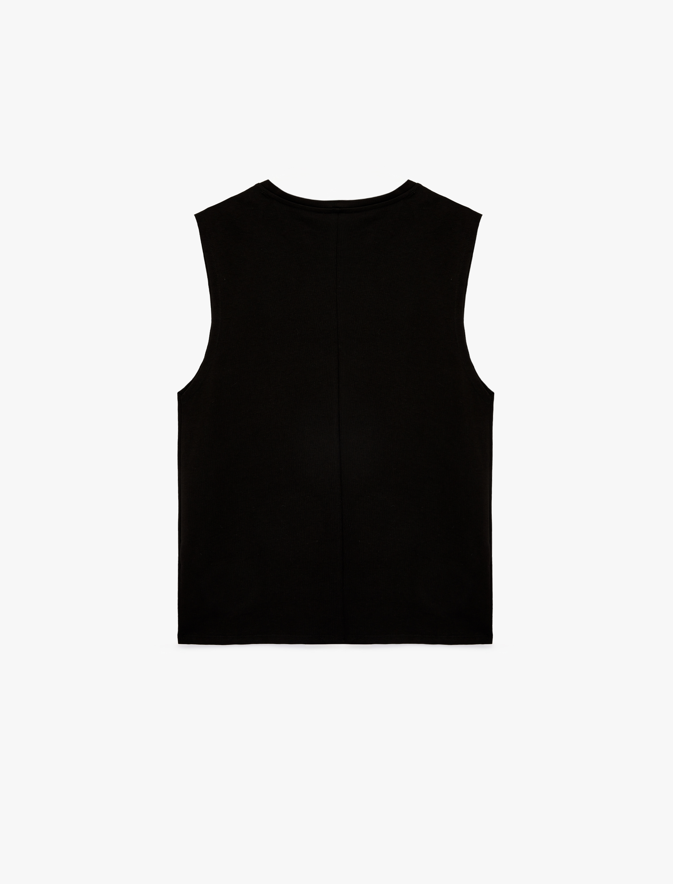   Pamuklu Baskılı Kolsuz Bisiklet Yaka Spor Atlet