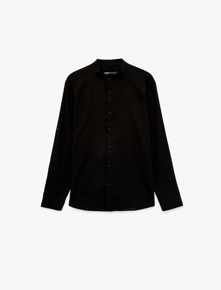  Regular Fit Uzun Kollu Pamuklu Hakim Yaka Gömlek