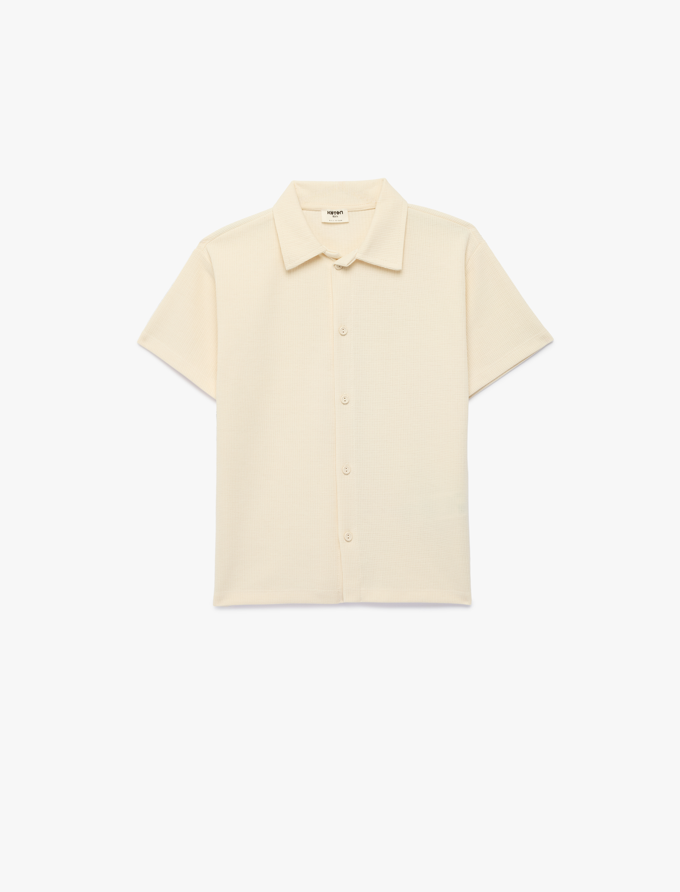  Erkek Çocuk Düğmeli Kısa Kollu Oversize Gömlek Yaka Tişört