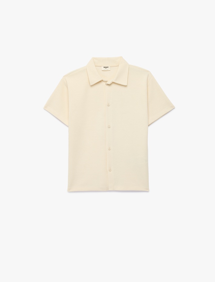 Erkek Çocuk Düğmeli Kısa Kollu Oversize Gömlek Yaka Tişört