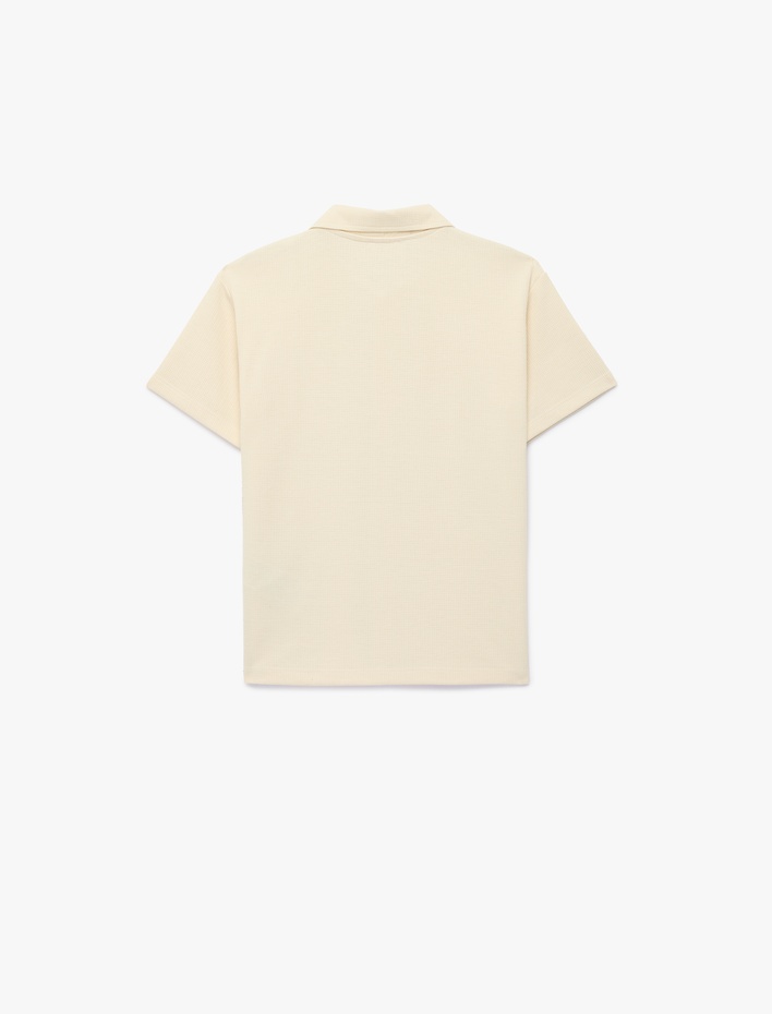 Erkek Çocuk Düğmeli Kısa Kollu Oversize Gömlek Yaka Tişört