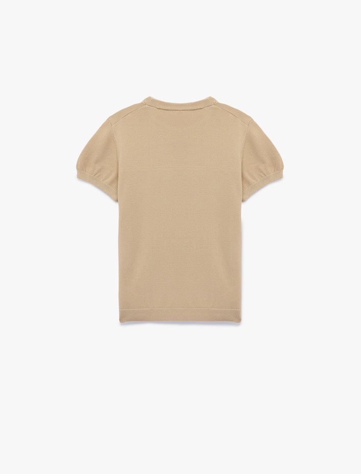 Erkek Çocuk Kısa Kollu Bisiklet Yaka Basic Triko Kazak