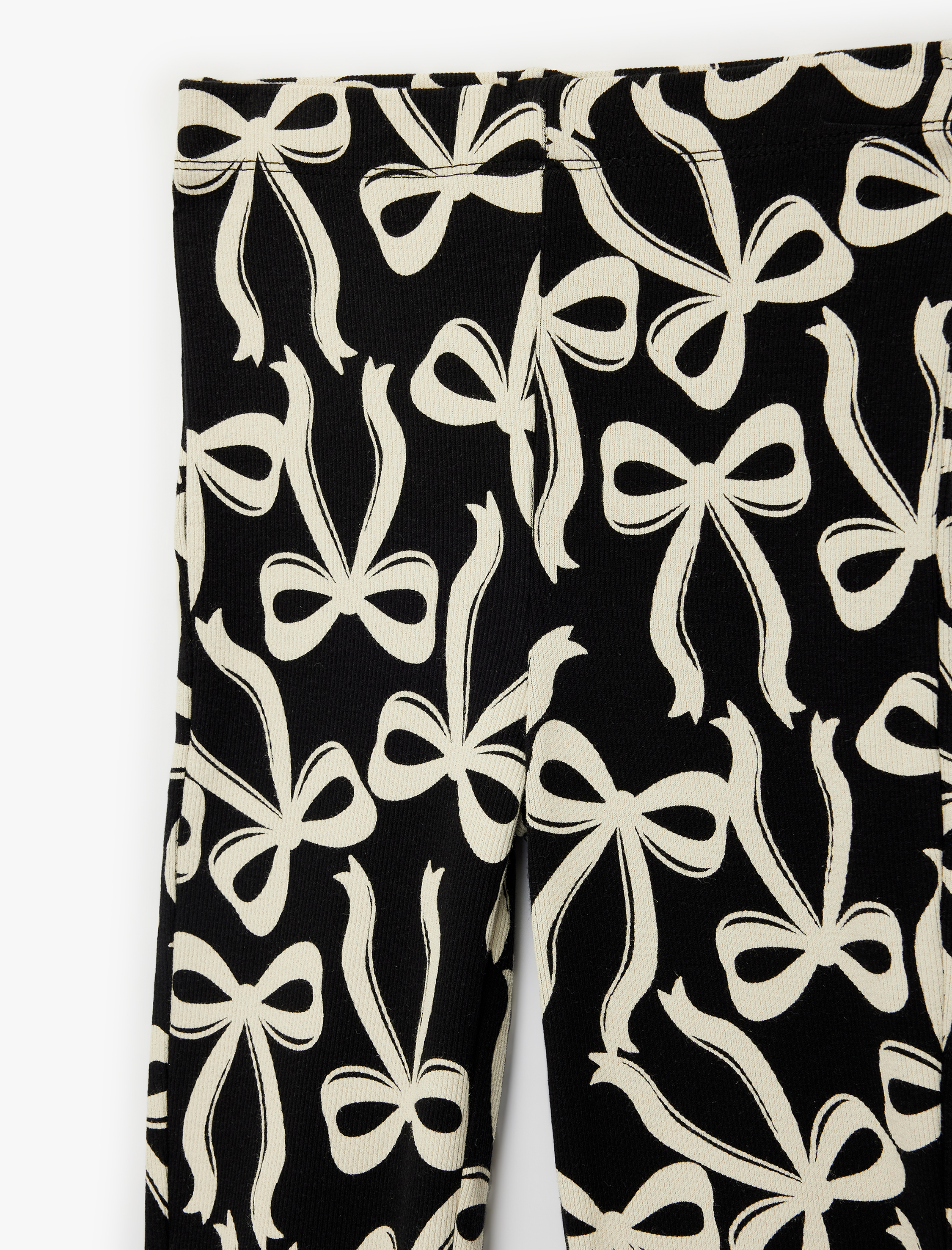  Kız Çocuk Fiyonk Desenli Kaşkorse İspanyol Paça Tayt