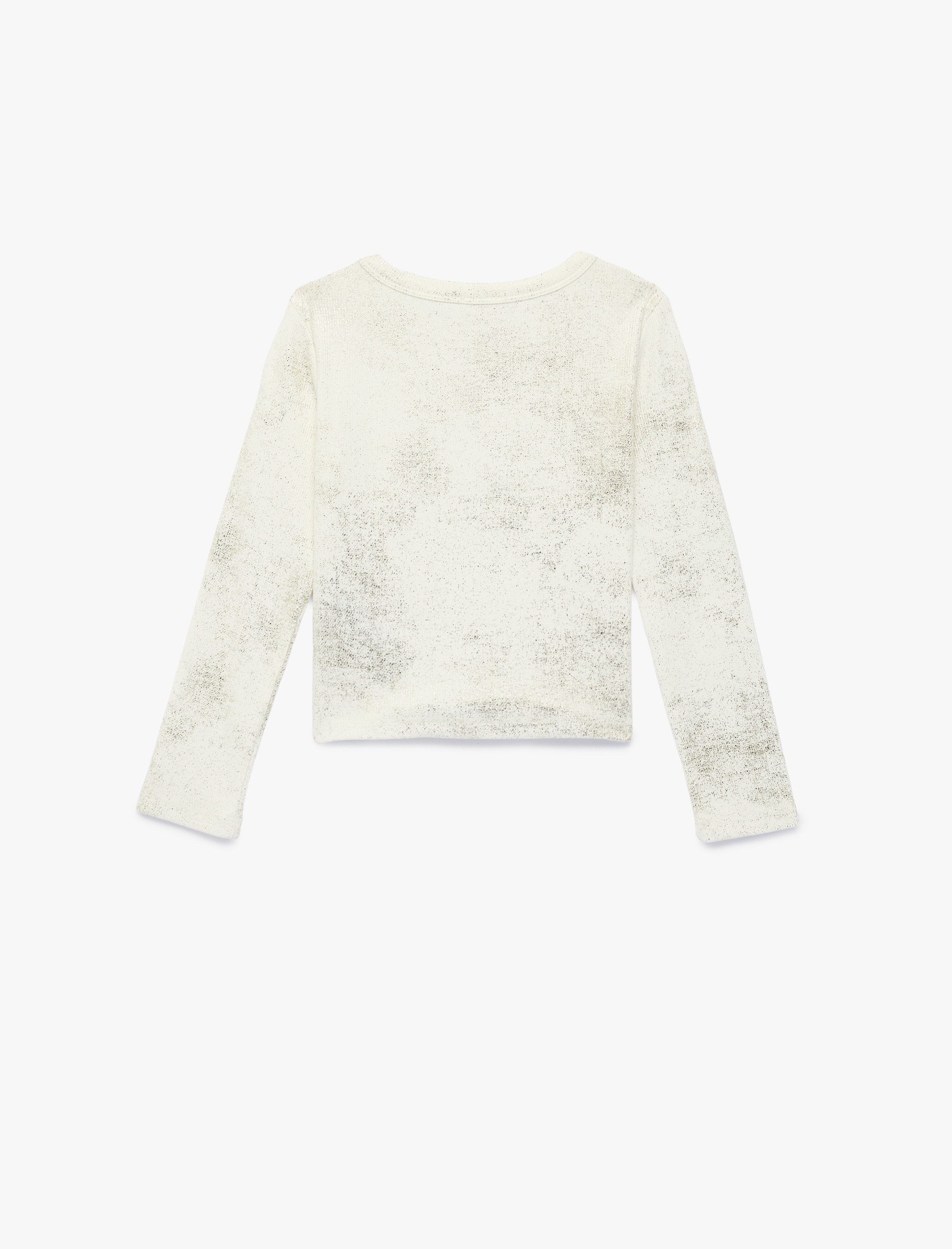  Kız Çocuk Sim Detaylı Uzun Kollu Bisiklet Yaka Pamuklu Bluz