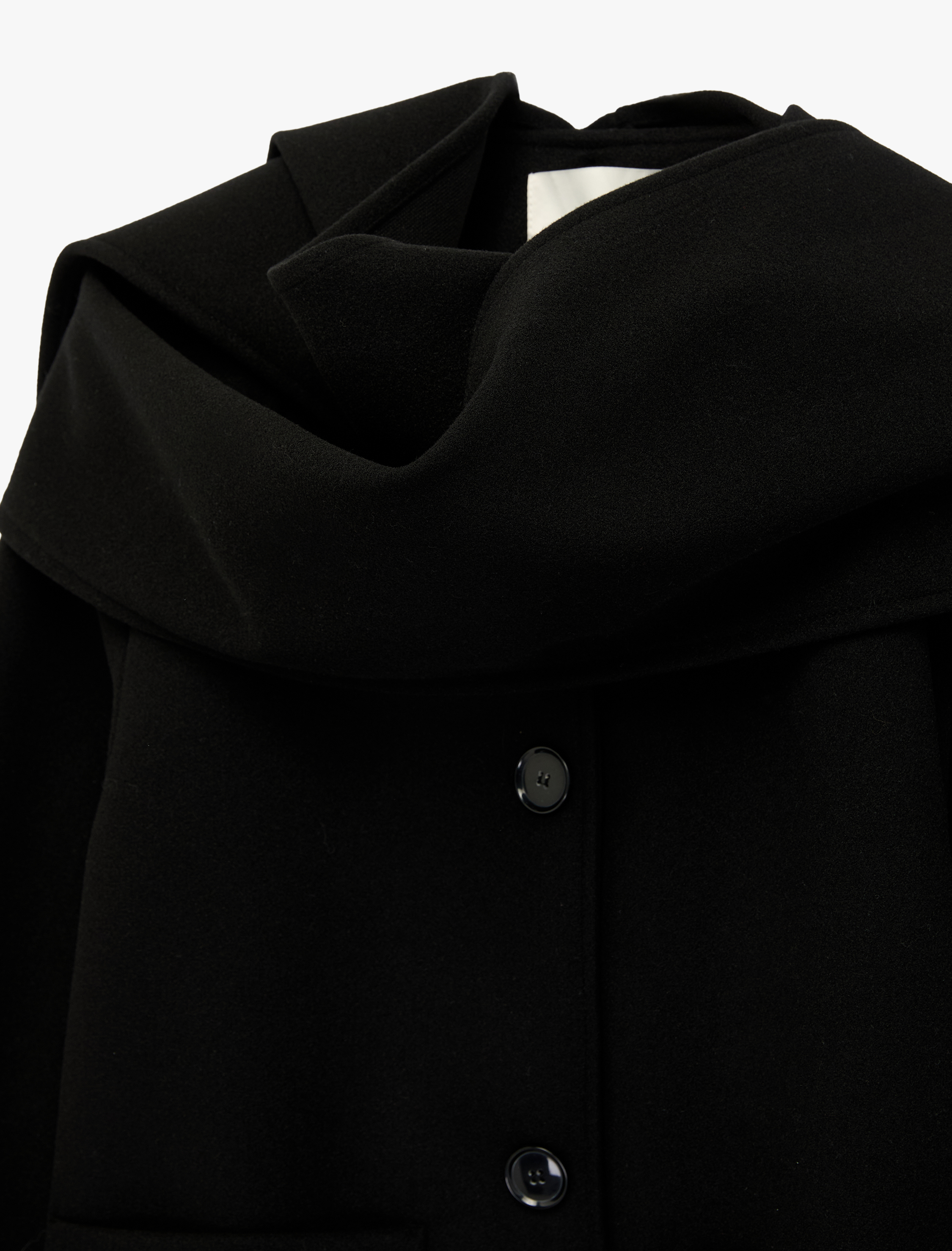   Uzun Kollu Şal Yaka Mevsimlik İnce Kaşe Ceket