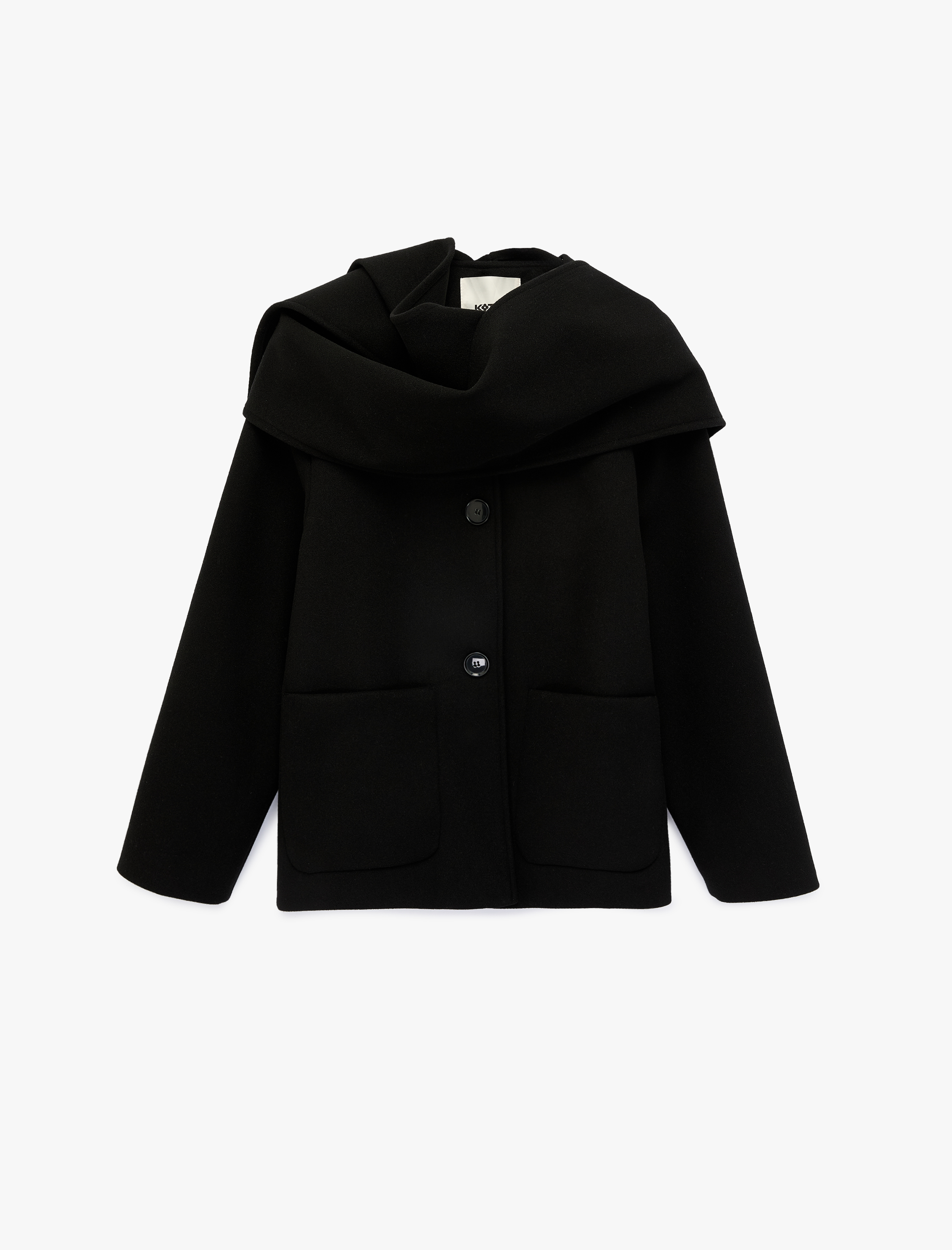   Uzun Kollu Şal Yaka Mevsimlik İnce Kaşe Ceket