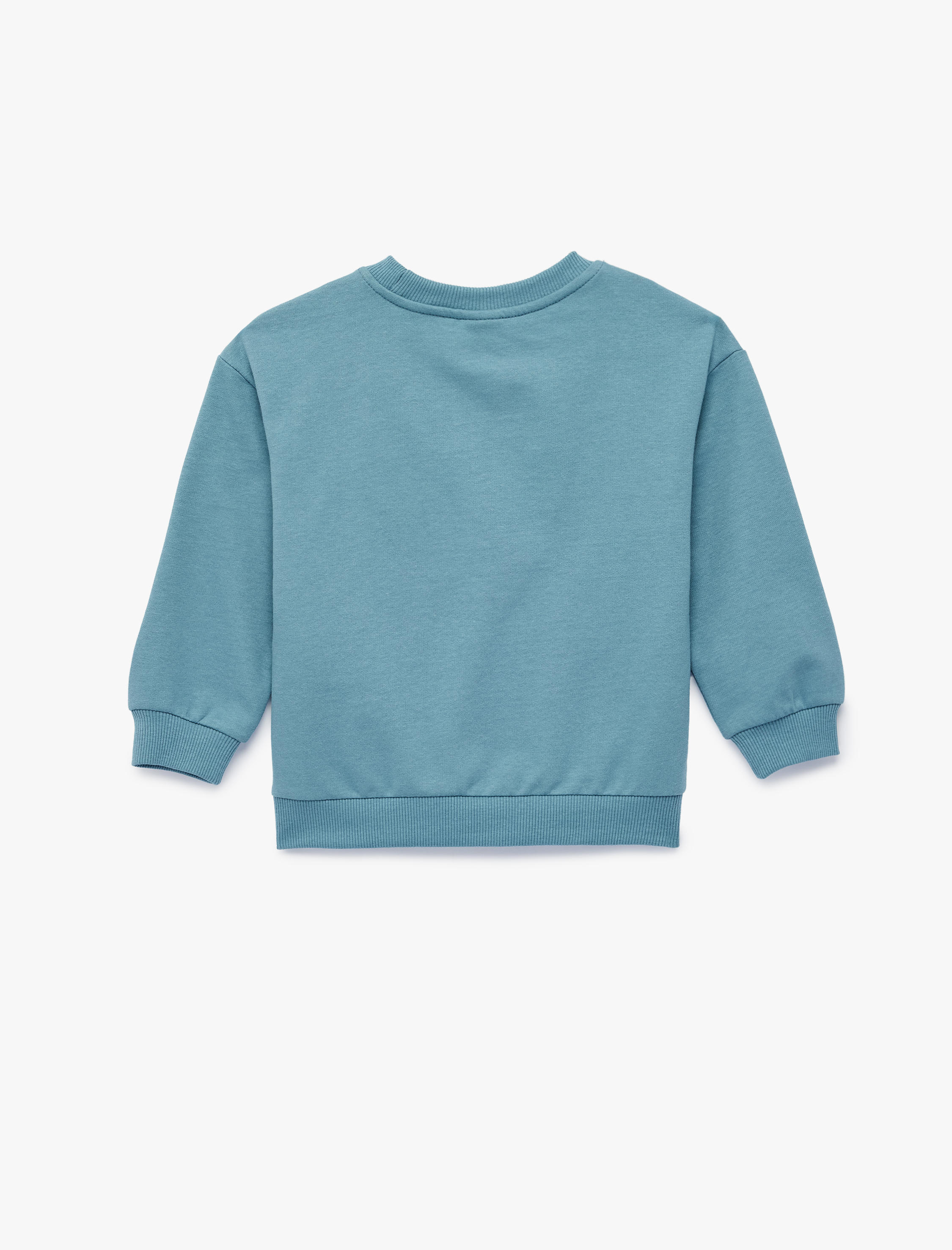  Erkek Bebek Uzun Kollu Bisiklet Yaka Şardonlu Pamuklu Oversize Sweatshirt