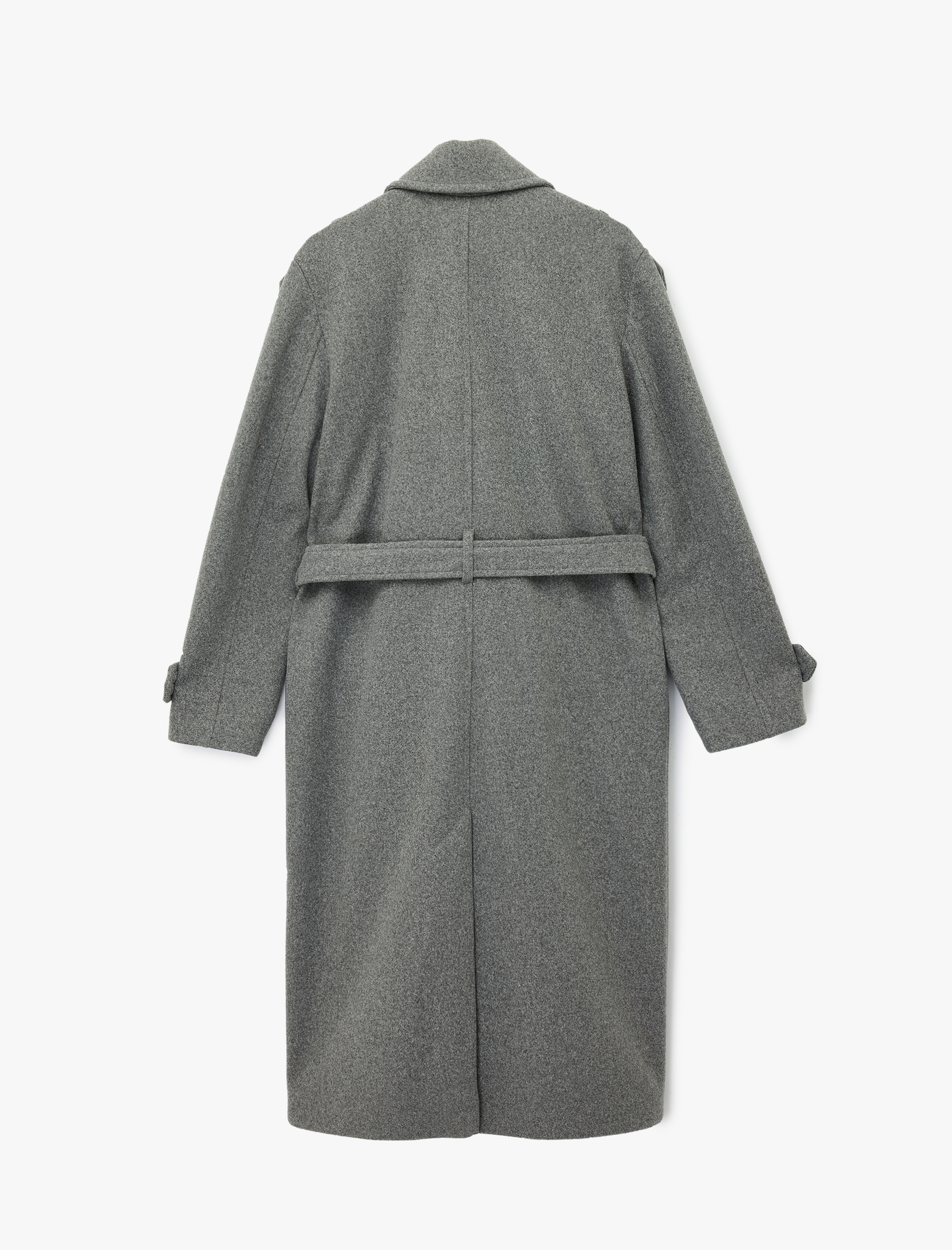   Trenç Kaban Kaşe Kruvaze Kemerli Cepli Uzun Kollu