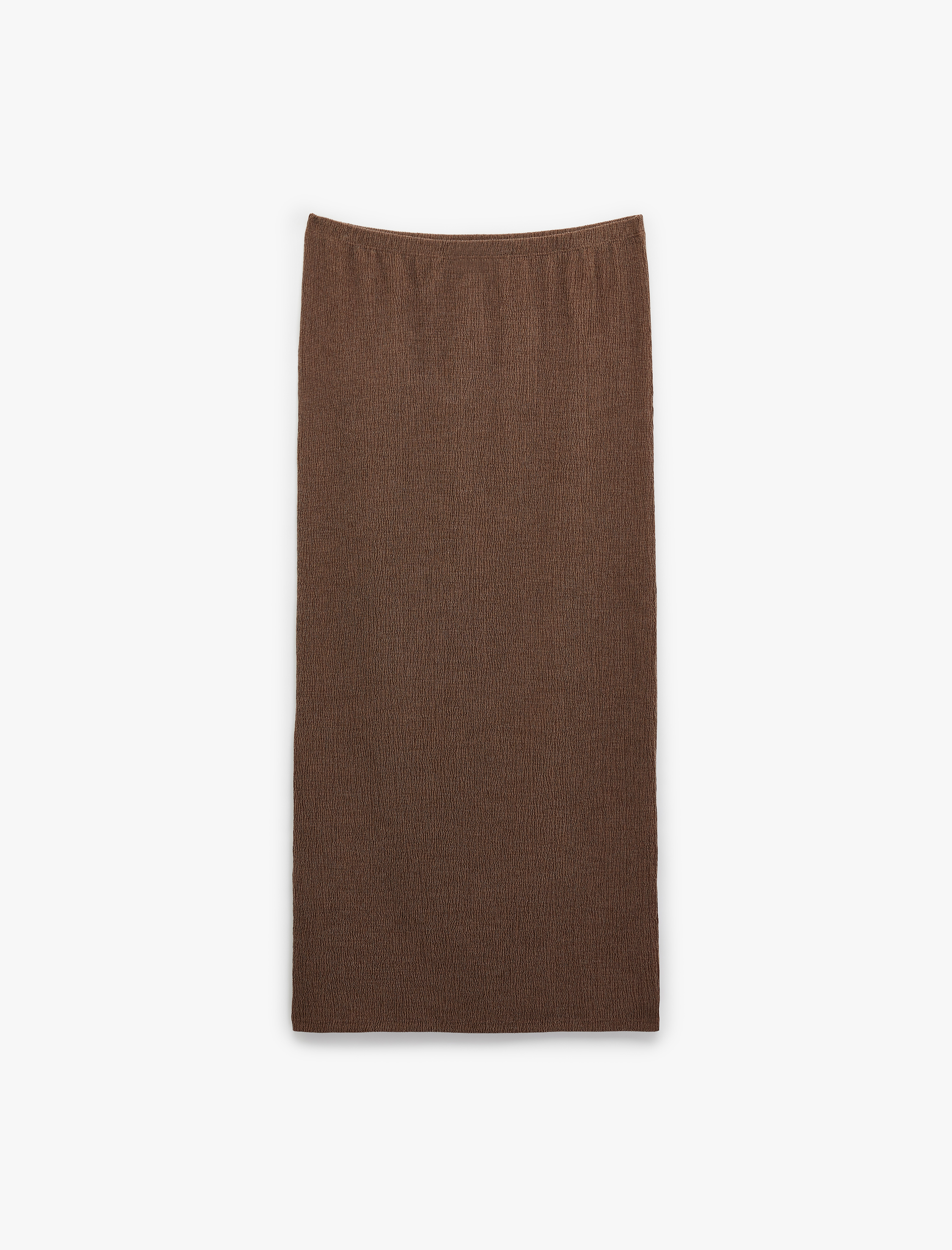   Bürümcük Kumaş Slim Fit Fiyonk Detaylı Midi Etek