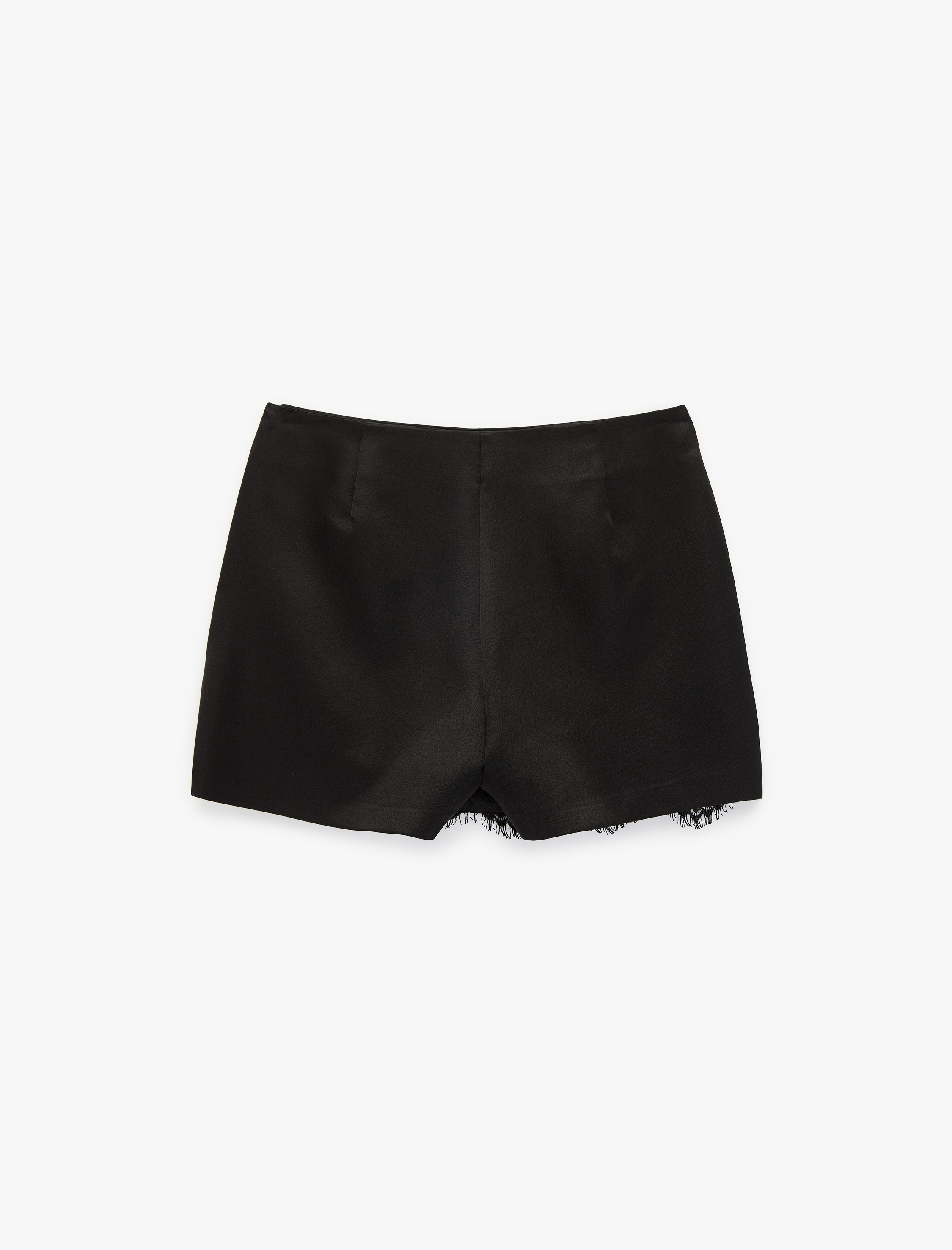   Dantel Detaylı Mini Saten Şort Etek