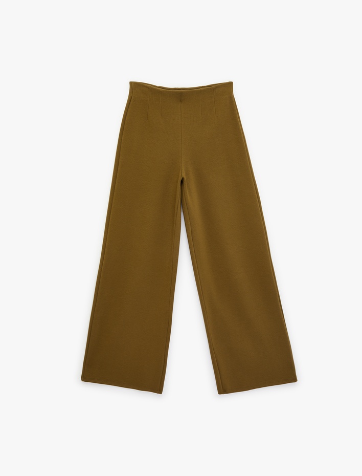  Pens Detaylı Bol Paça Pantolon