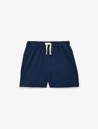 Beli Bağcıklı Regular Fit Pamuklu Şort