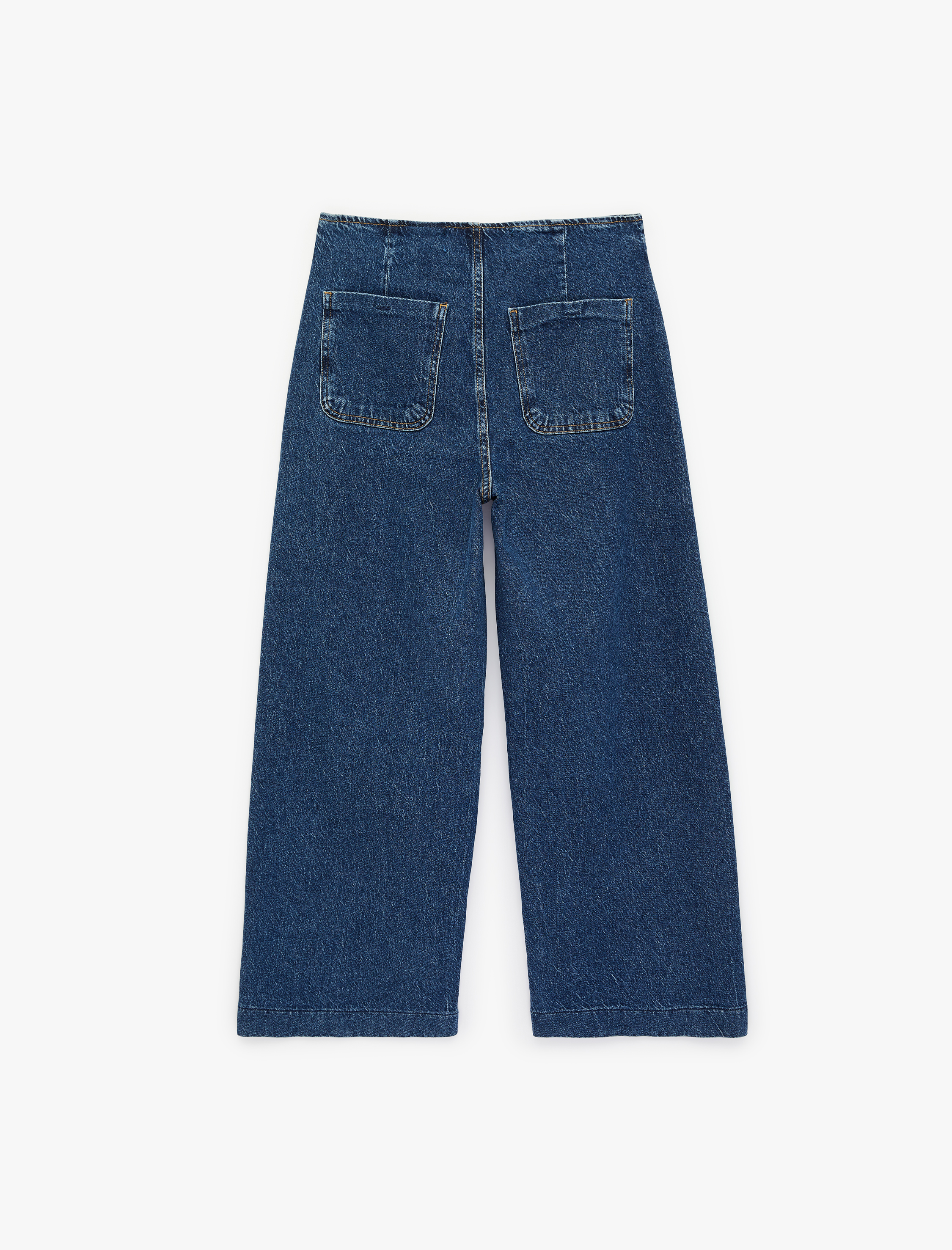   Pamuklu Cepli Normal Bel Culotte Pantolon - Culotte Jeans
