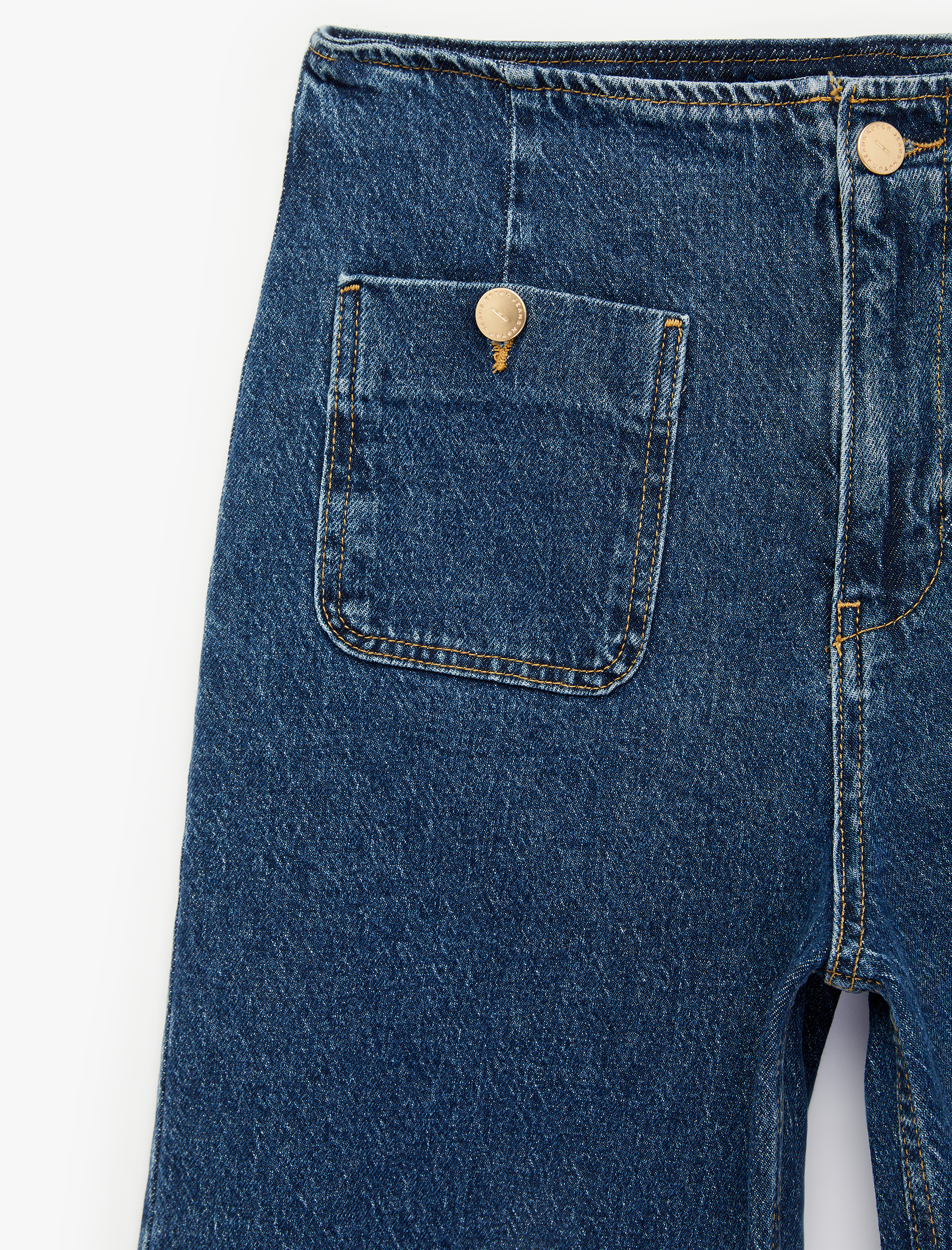   Pamuklu Cepli Normal Bel Culotte Pantolon - Culotte Jeans