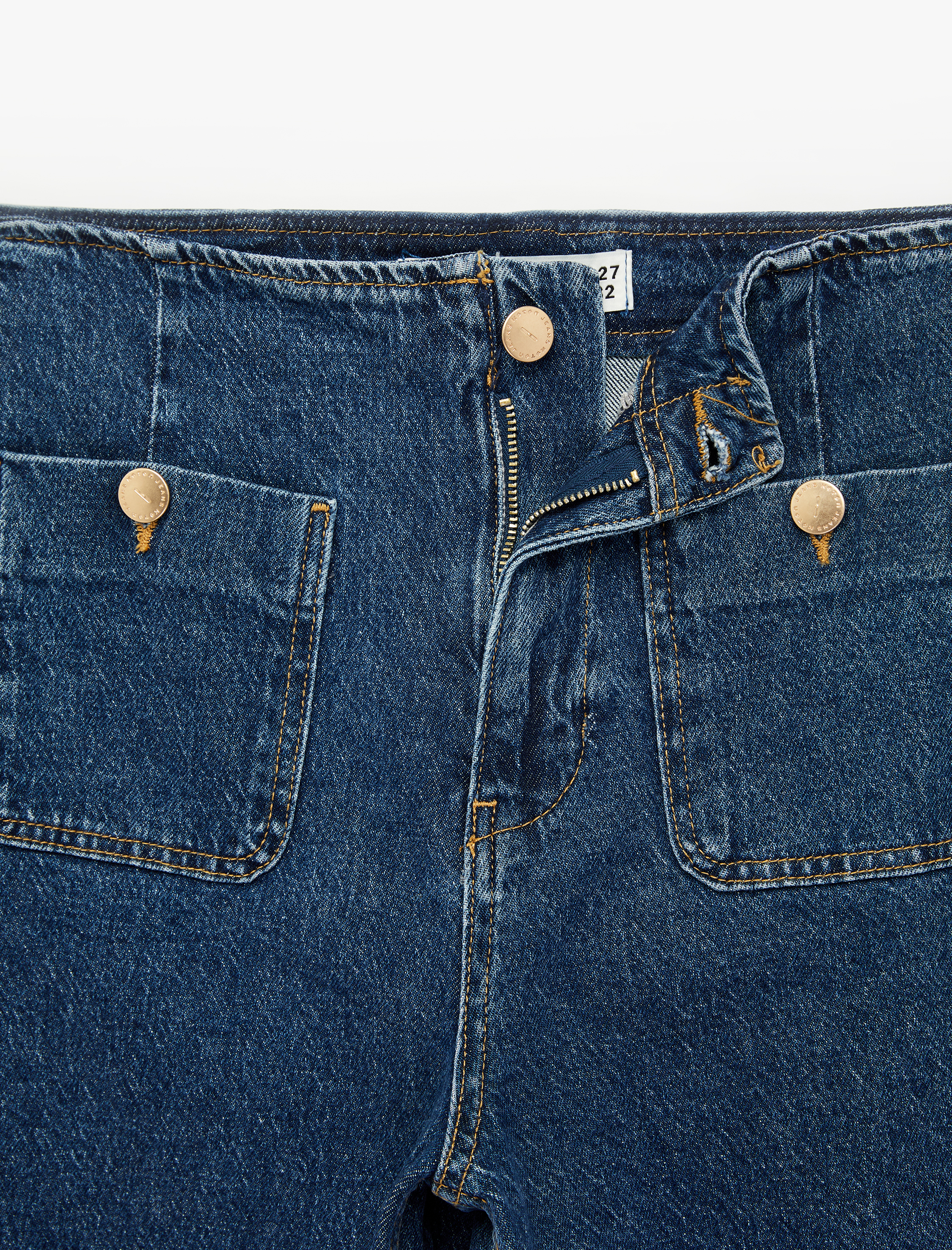   Pamuklu Cepli Normal Bel Culotte Pantolon - Culotte Jeans