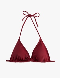 Boyundan Bağlamalı Üçgen Bikini Üstü