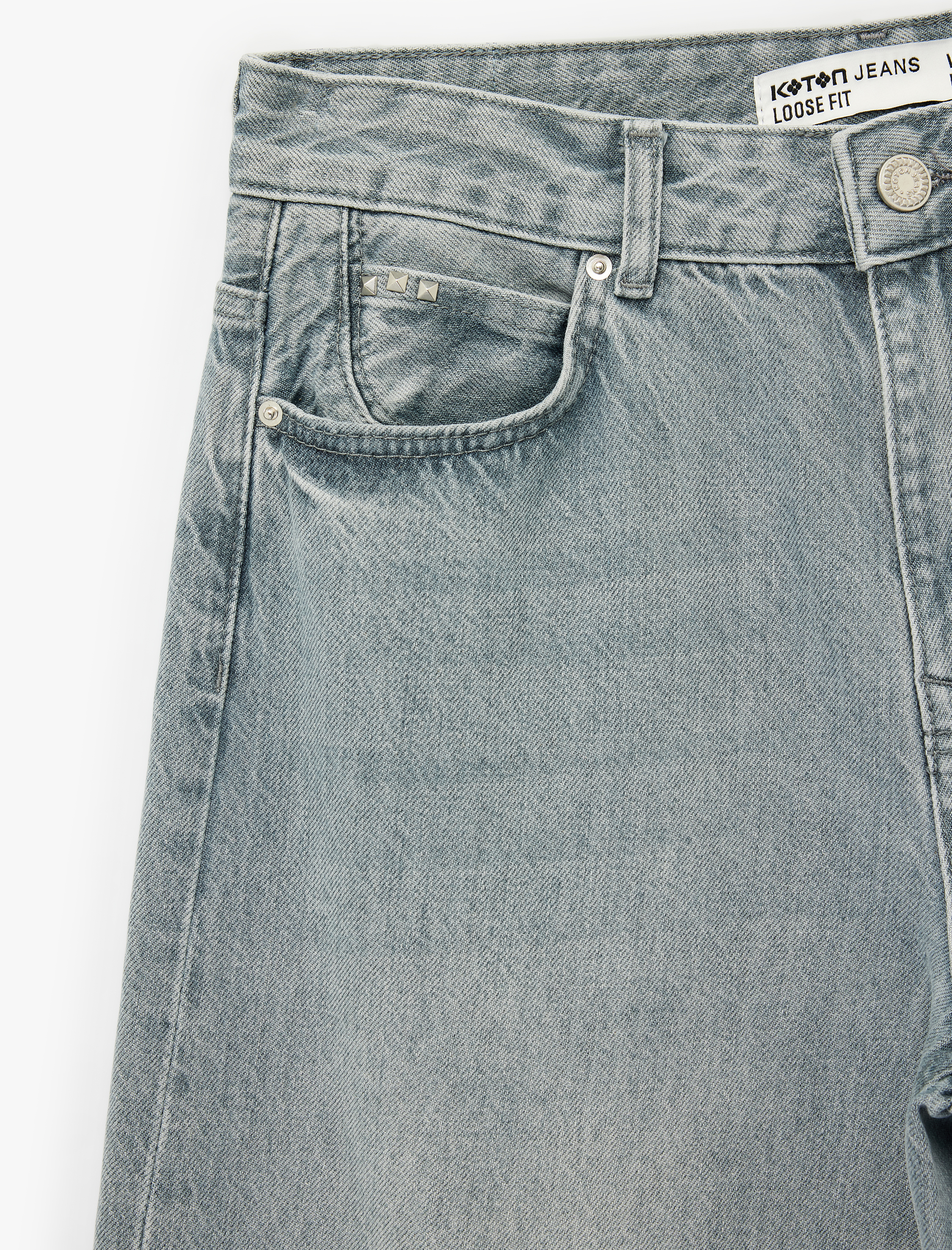   Düz Paça Yüksek Bel Cepli Bol Kalıp Denim Pantolon - Loose Straight Fit Jean