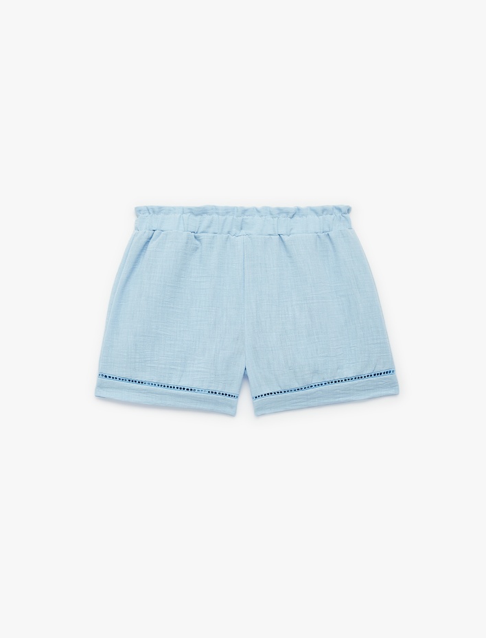 Kız Bebek Beli Lastikli Normal Bel Pamuk Astarlı Şort