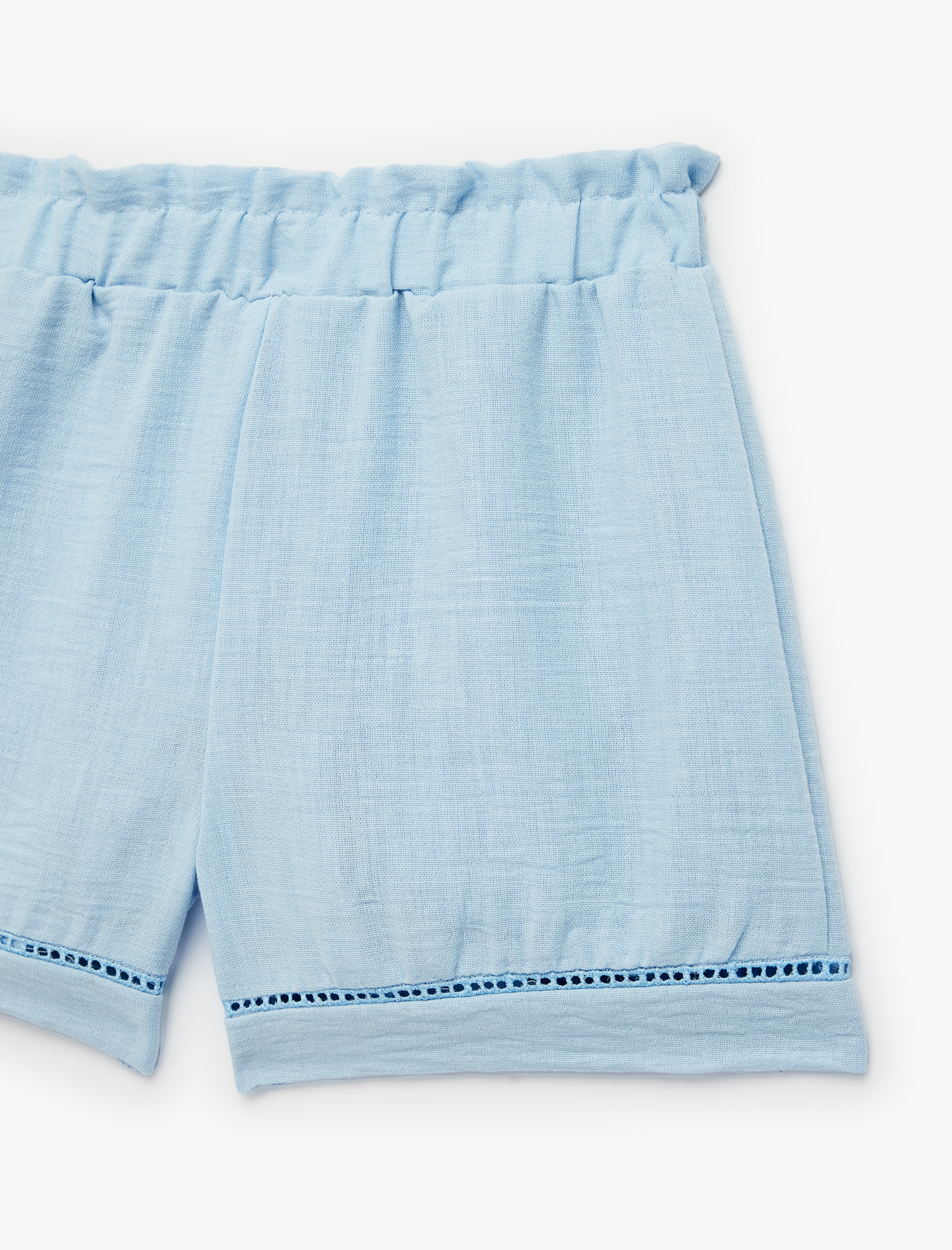  Kız Bebek Beli Lastikli Normal Bel Pamuk Astarlı Şort