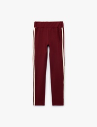 Şerit Detaylı Beli Lastikli Tayt