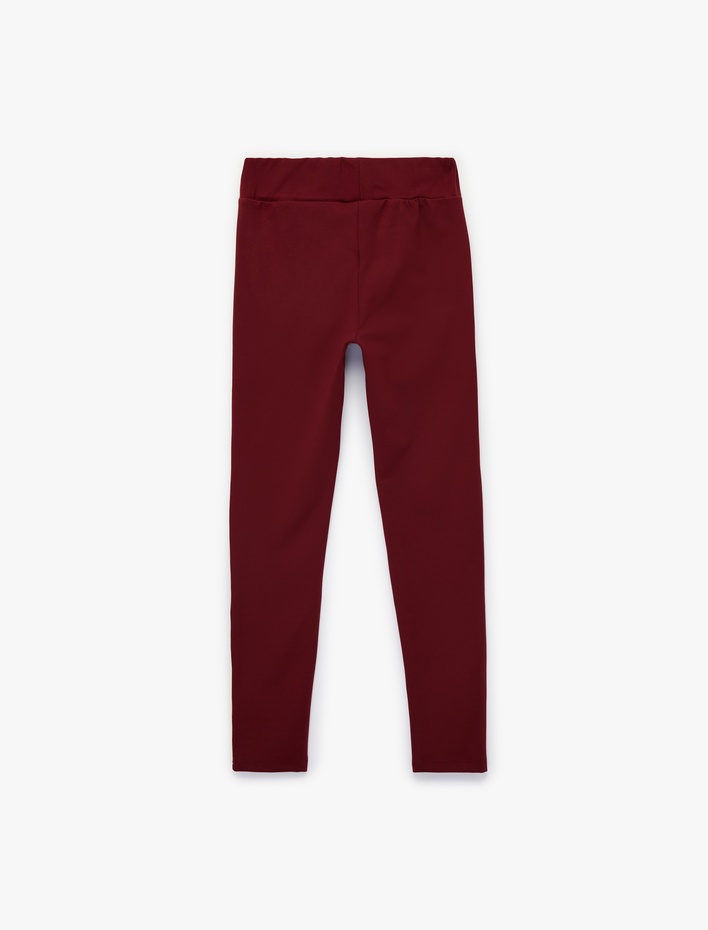 Kız Çocuk Şerit Detaylı Beli Lastikli Tayt