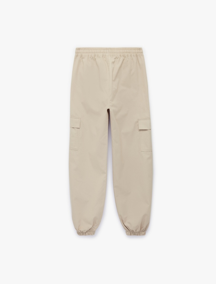 Erkek Çocuk Pamuklu Cep Detaylı Rahat Kesim Kargo Jogger Pantolon