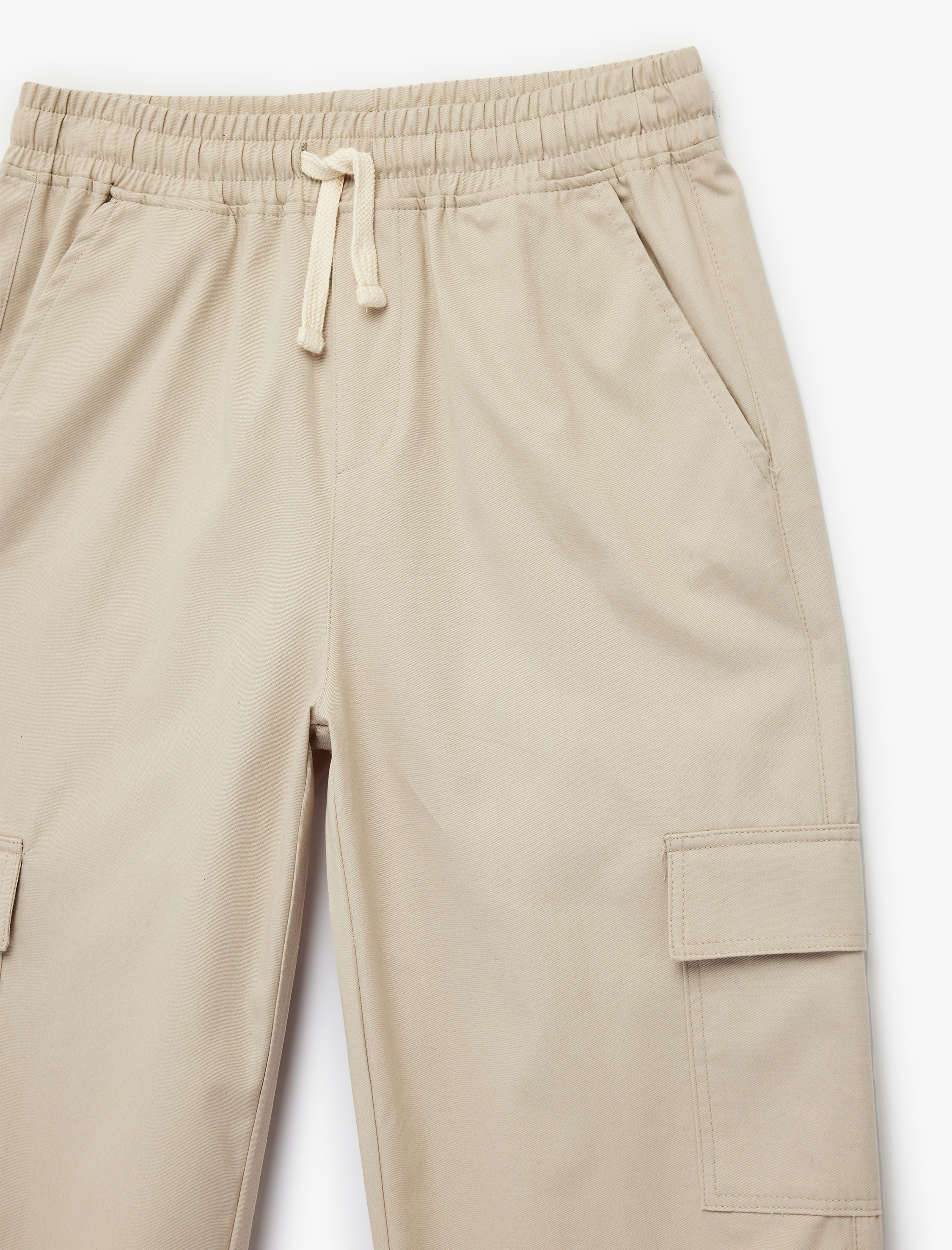  Erkek Çocuk Pamuklu Cep Detaylı Rahat Kesim Kargo Jogger Pantolon