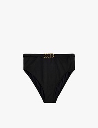 Aksesuar Detaylı Yüksek Bel Bikini Altı