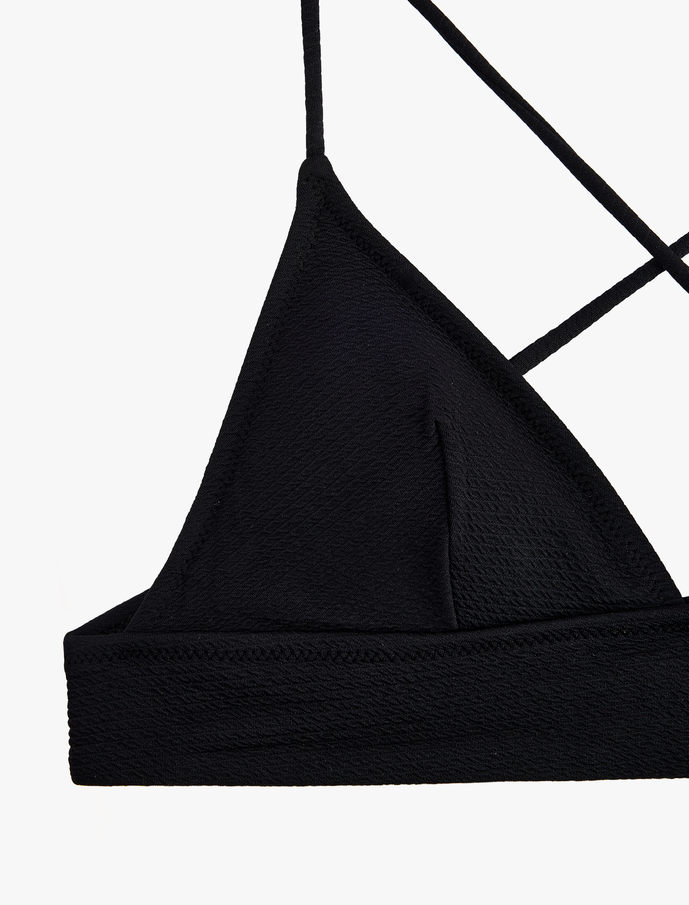   Çapraz Askılı Dokulu Bralet Bikini Üstü