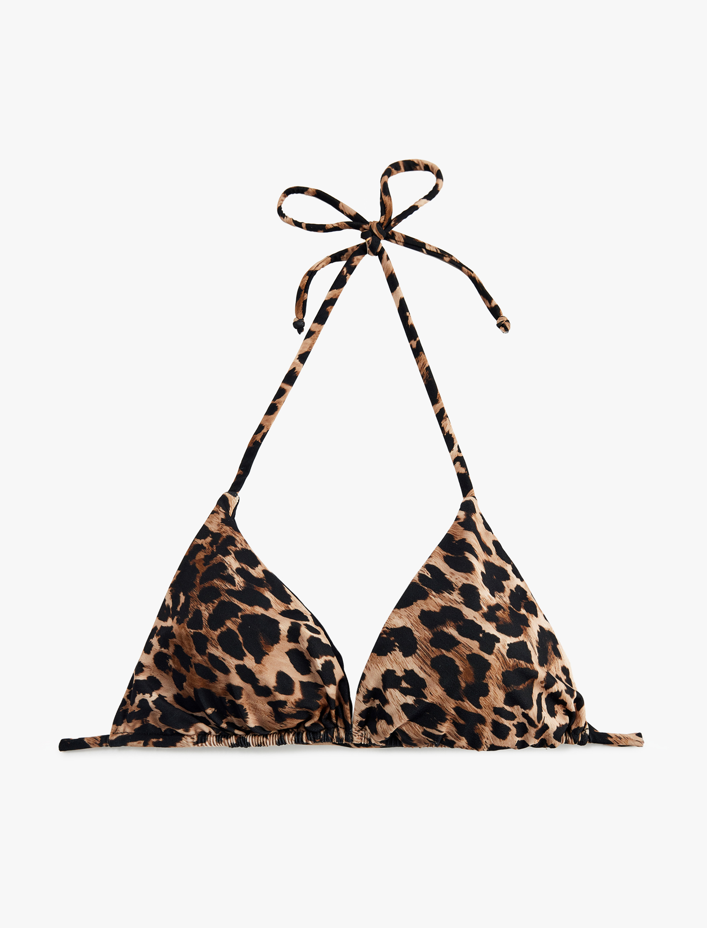   Leopar Desenli Üçgen Bikini Üstü