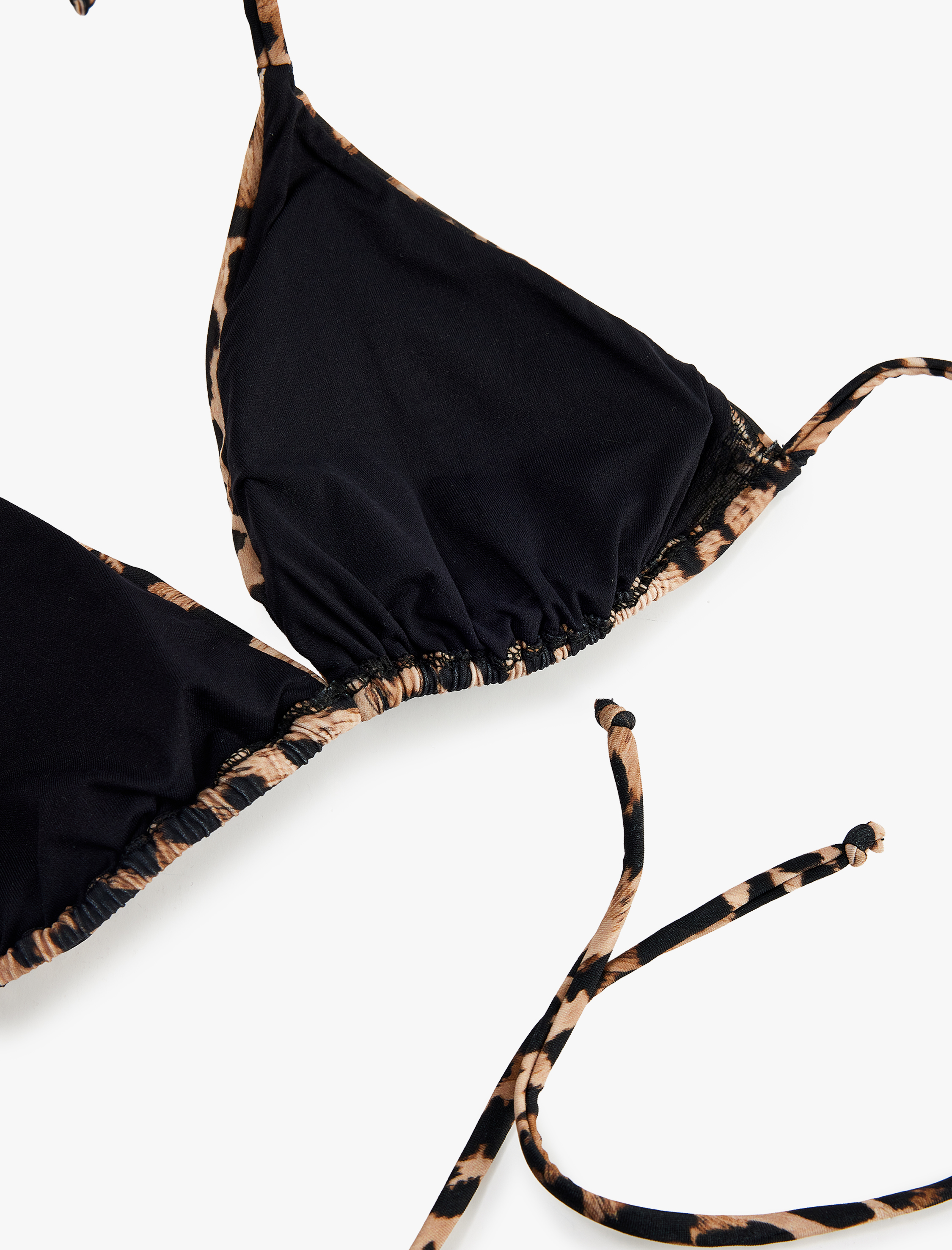   Leopar Desenli Üçgen Bikini Üstü