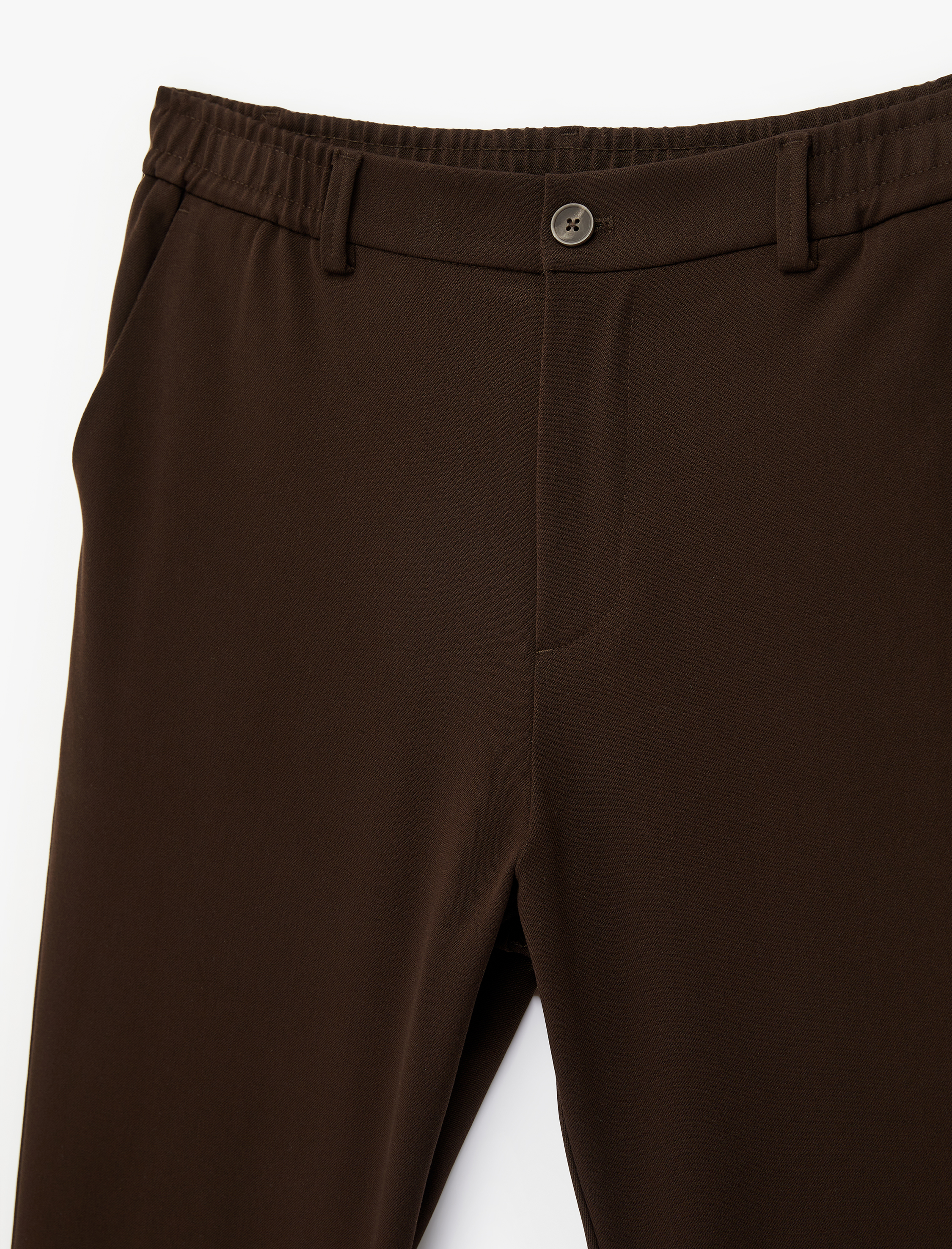   Regular Fit Viskon Karışımlı Cepli Düğmeli Kumaş Pantolon