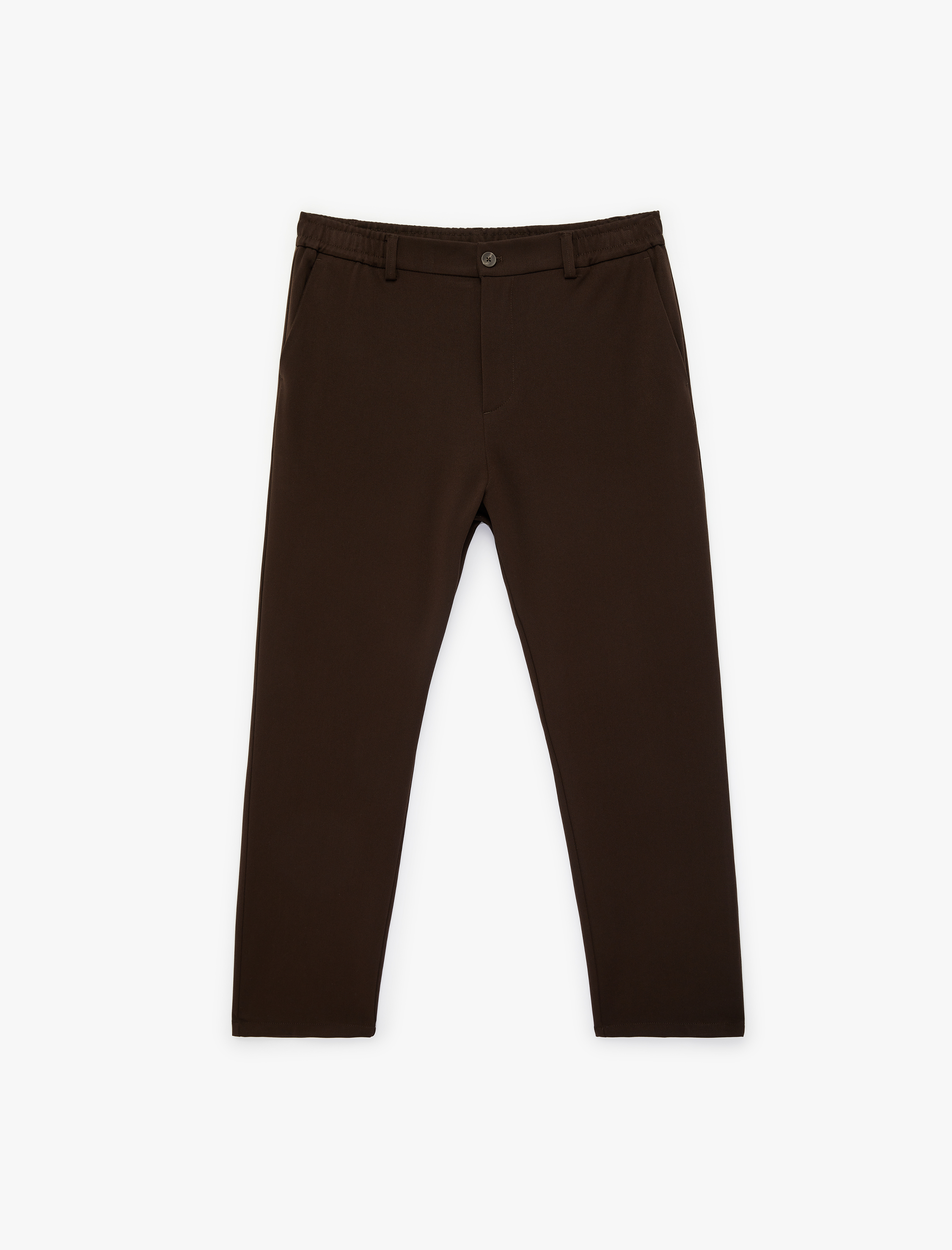   Regular Fit Viskon Karışımlı Cepli Düğmeli Kumaş Pantolon